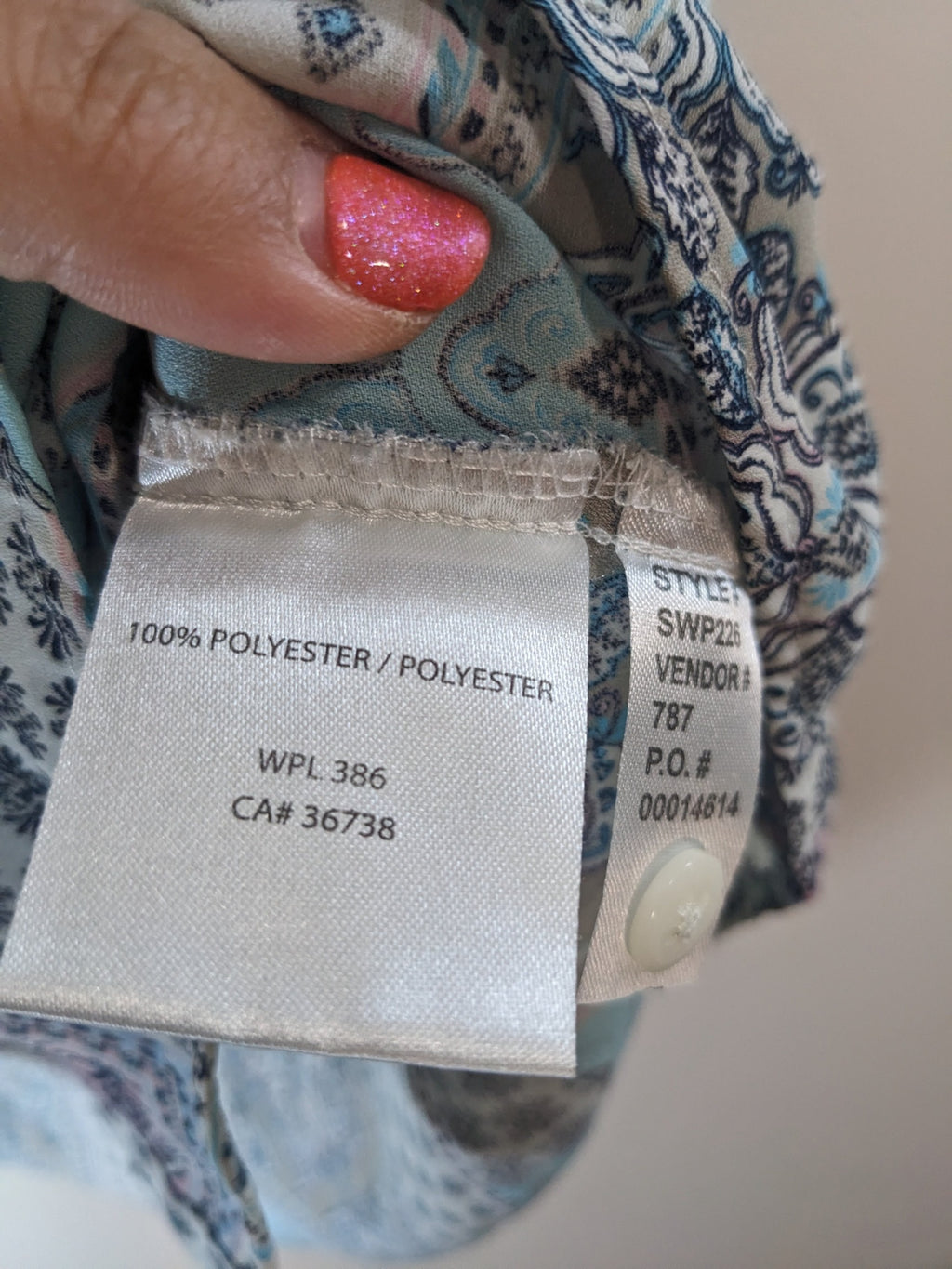 Haggar Clothing Paisley Blouse - XL