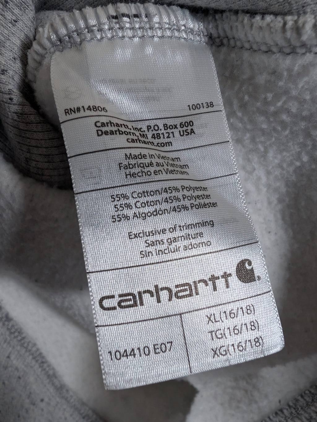 Carhartt gey crewneck - XL