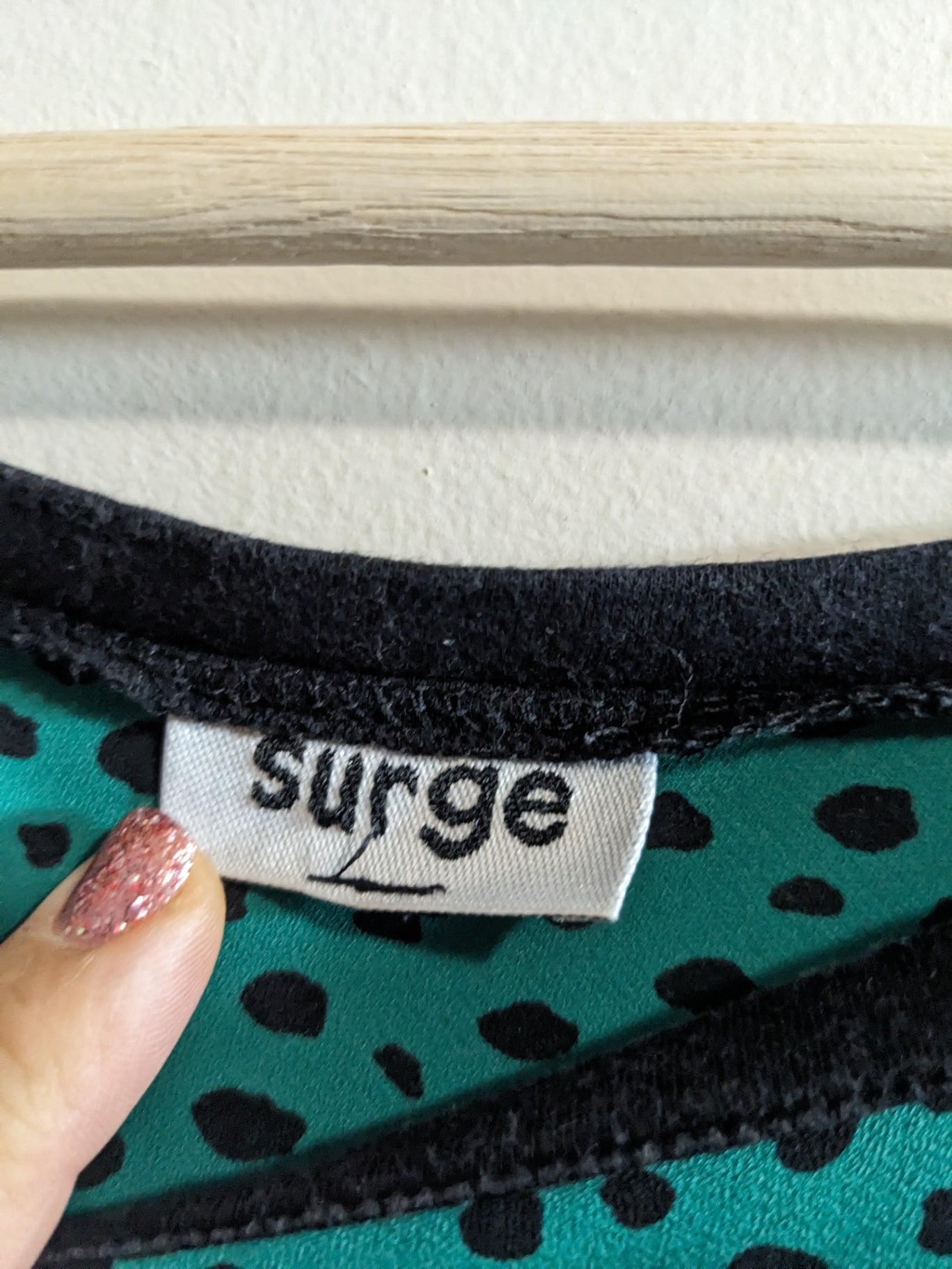 Surge Green/Black Blouse - M
