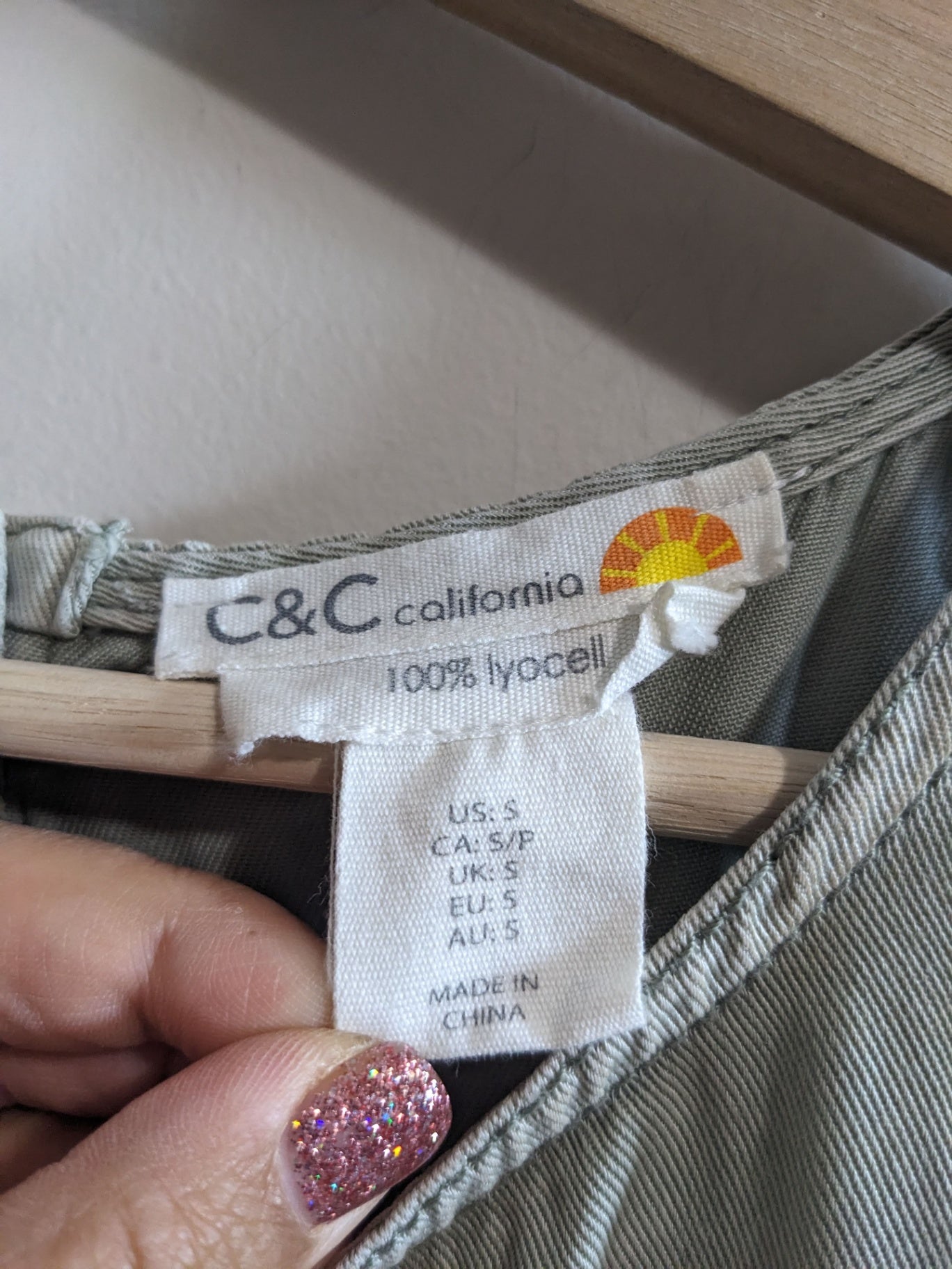 C&C California Olive Denim Blouse - S