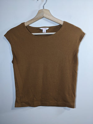 Joe Fresh Brown Sleeveless Shirt - M