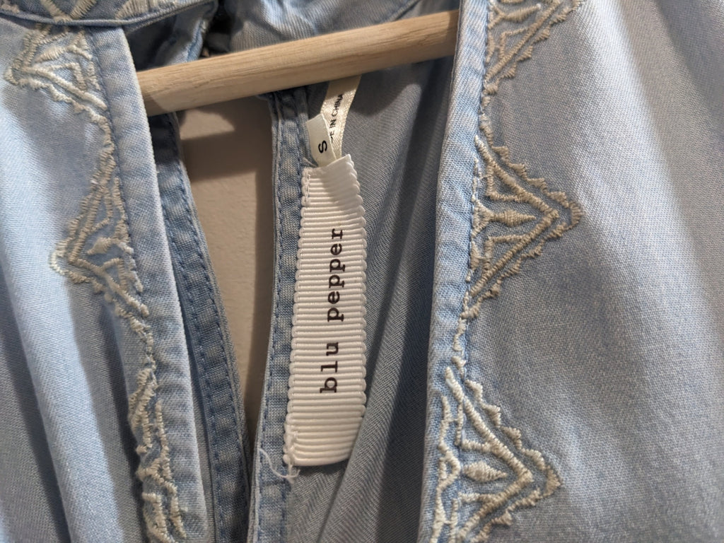 blu pepper halter denim style dress - S