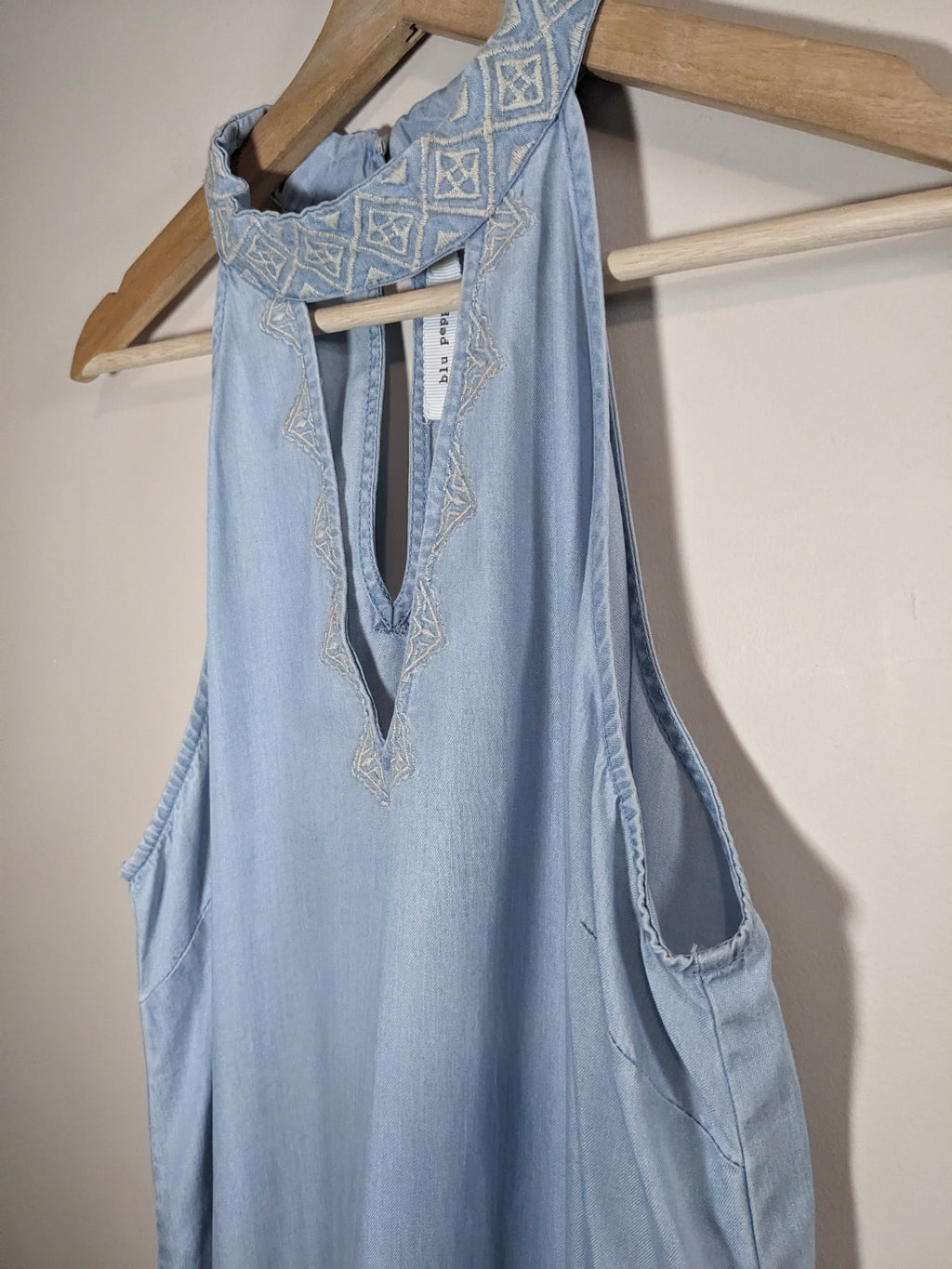 blu pepper halter denim style dress - S