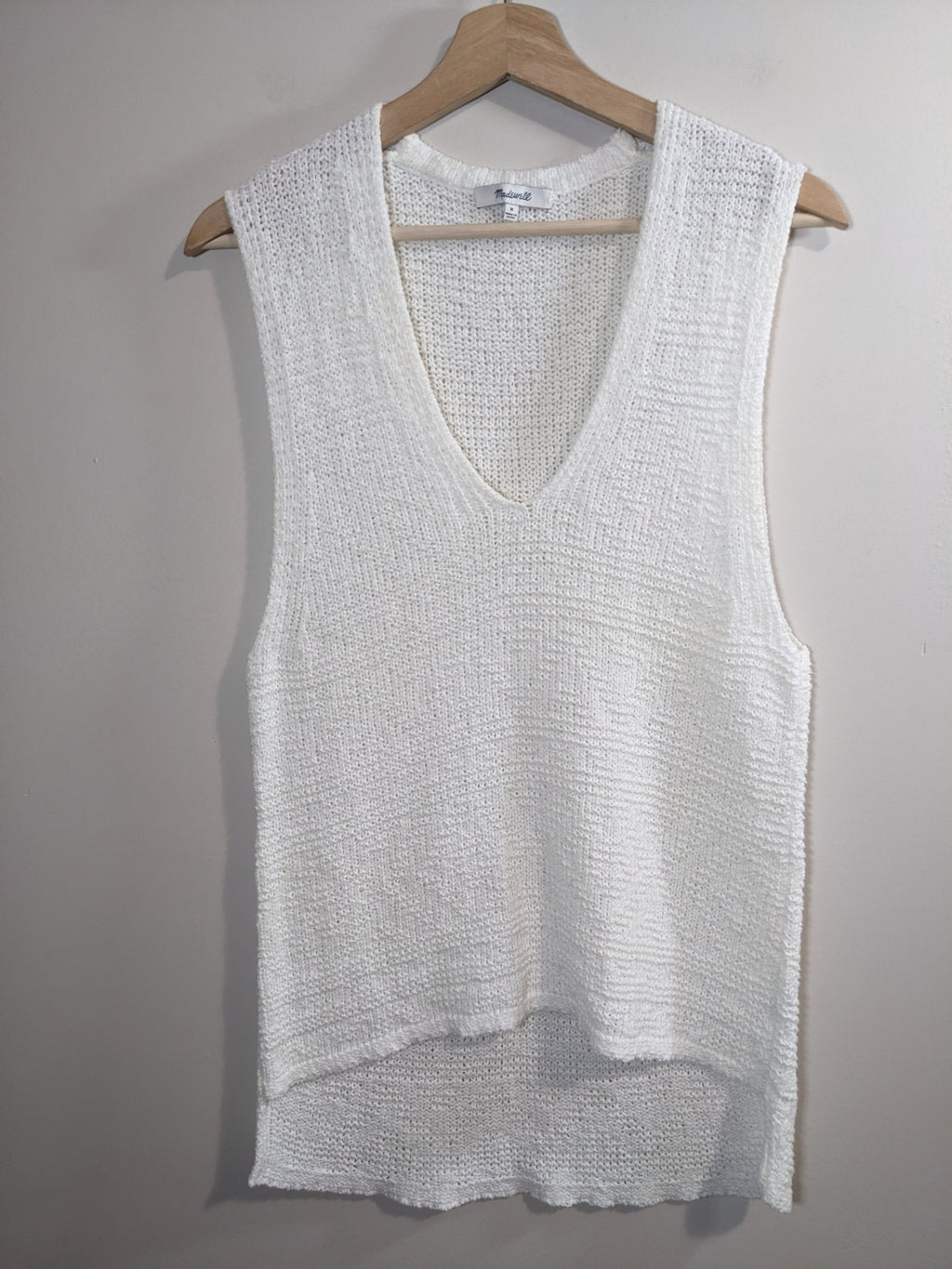 Madewell White Knit Vest - M