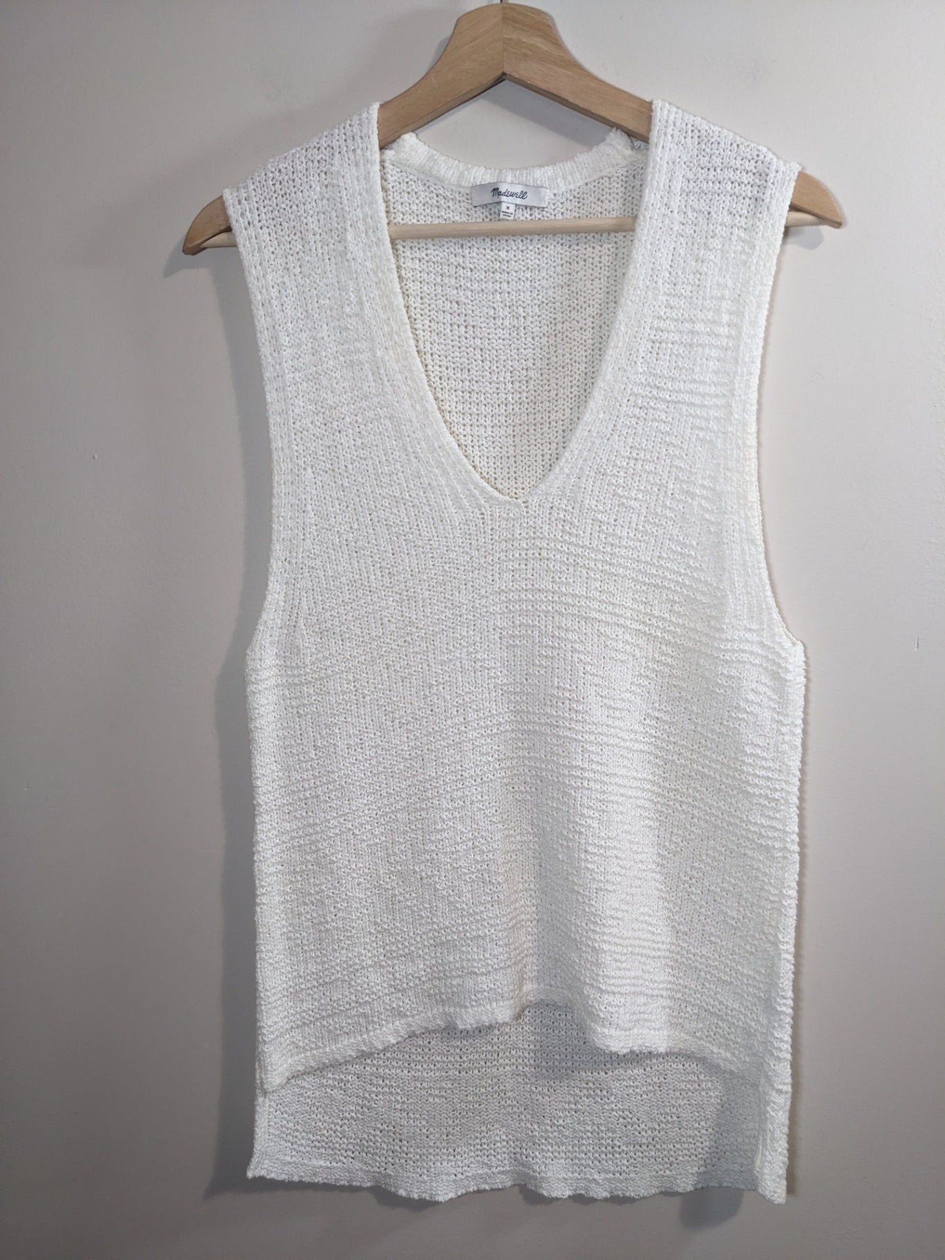 Madewell White Knit Vest - M
