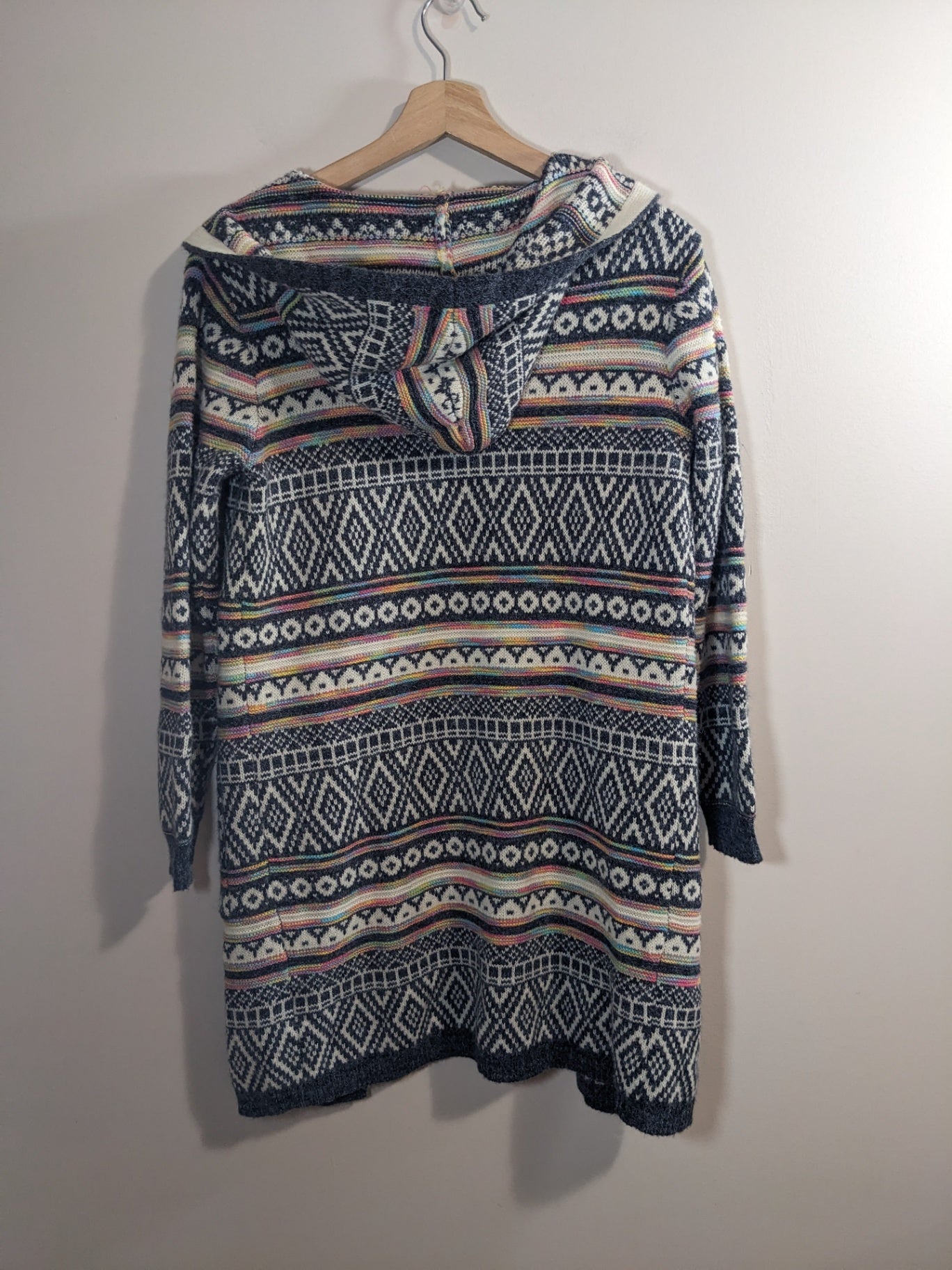 Monteau Patterned Hooded Cardigan - XS