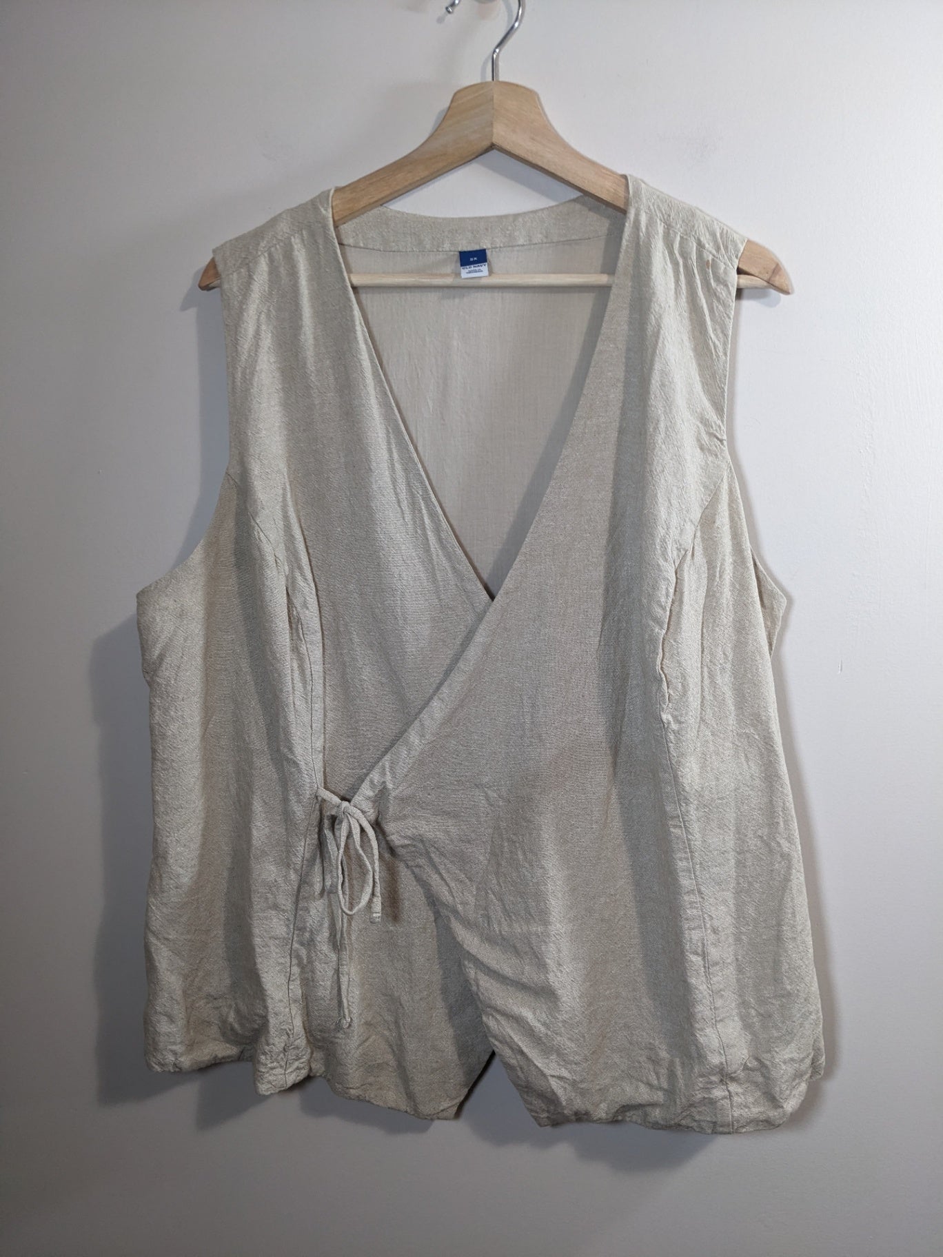 Old Navy Linen Beige Sleeveless Blouse - 2XL