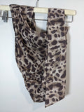 Leopard Print One Shoulder Scarf Blouse - S