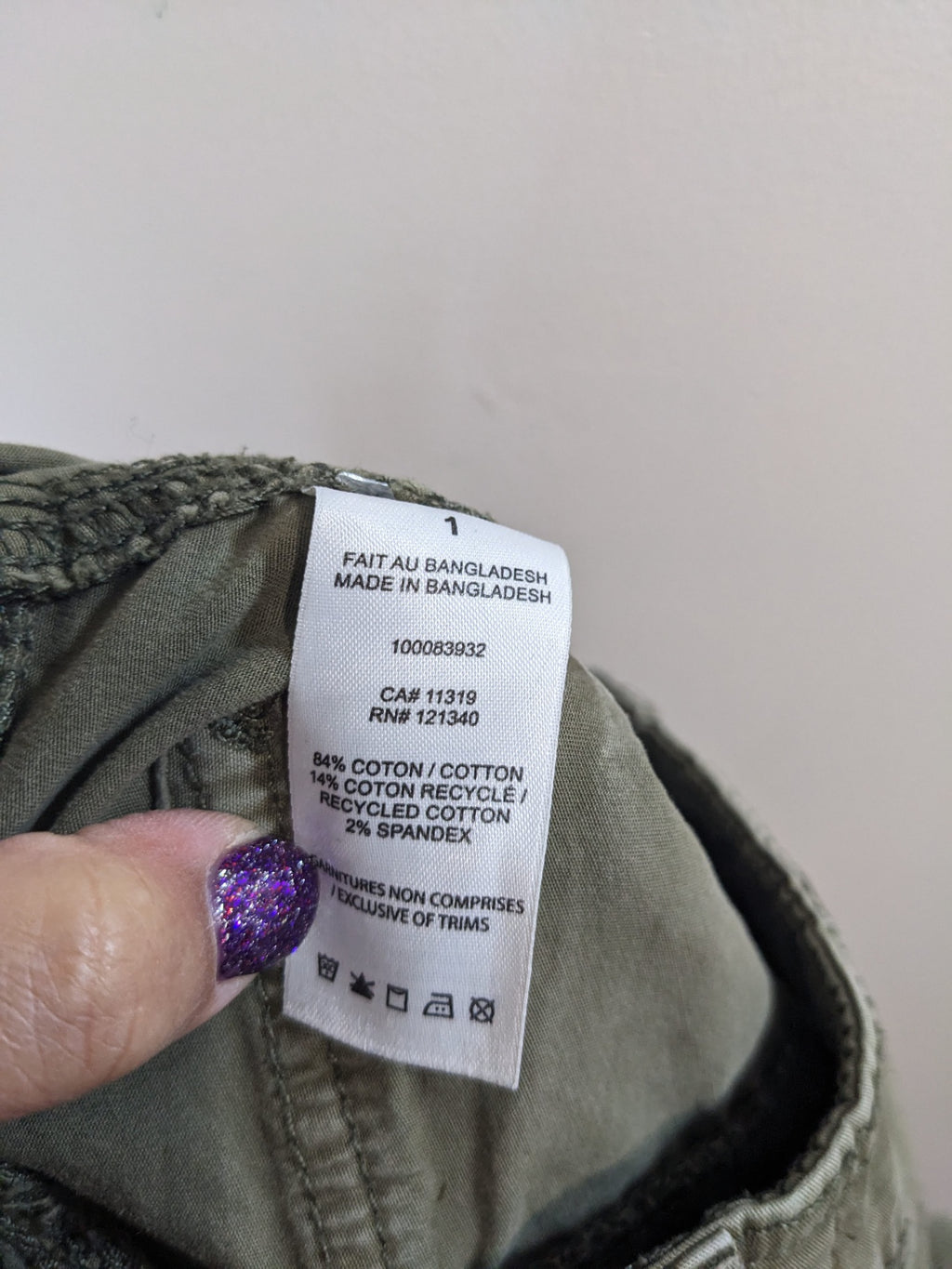 Garage Green Cargo Pants - sz 1