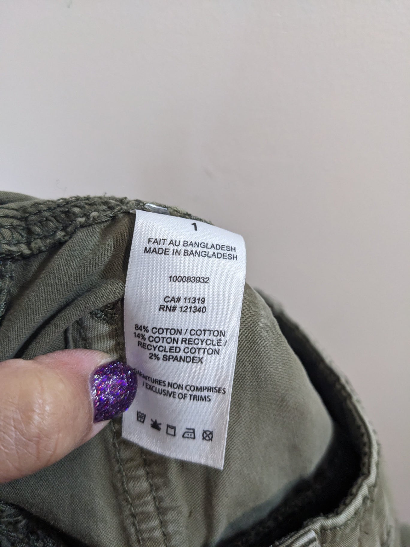 Garage Green Cargo Pants - sz 1