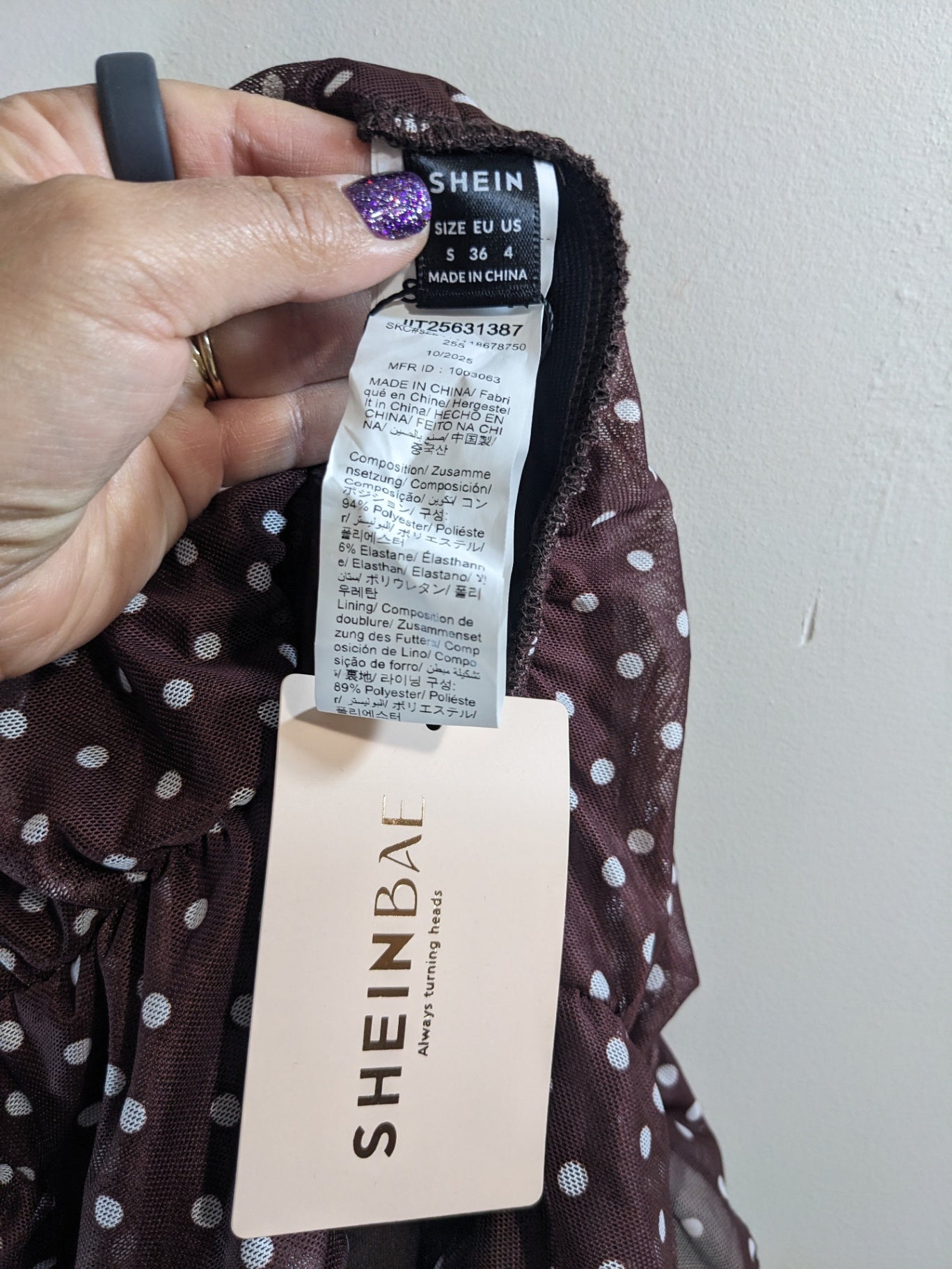 NWT Shein Polka Dot Skirt- S