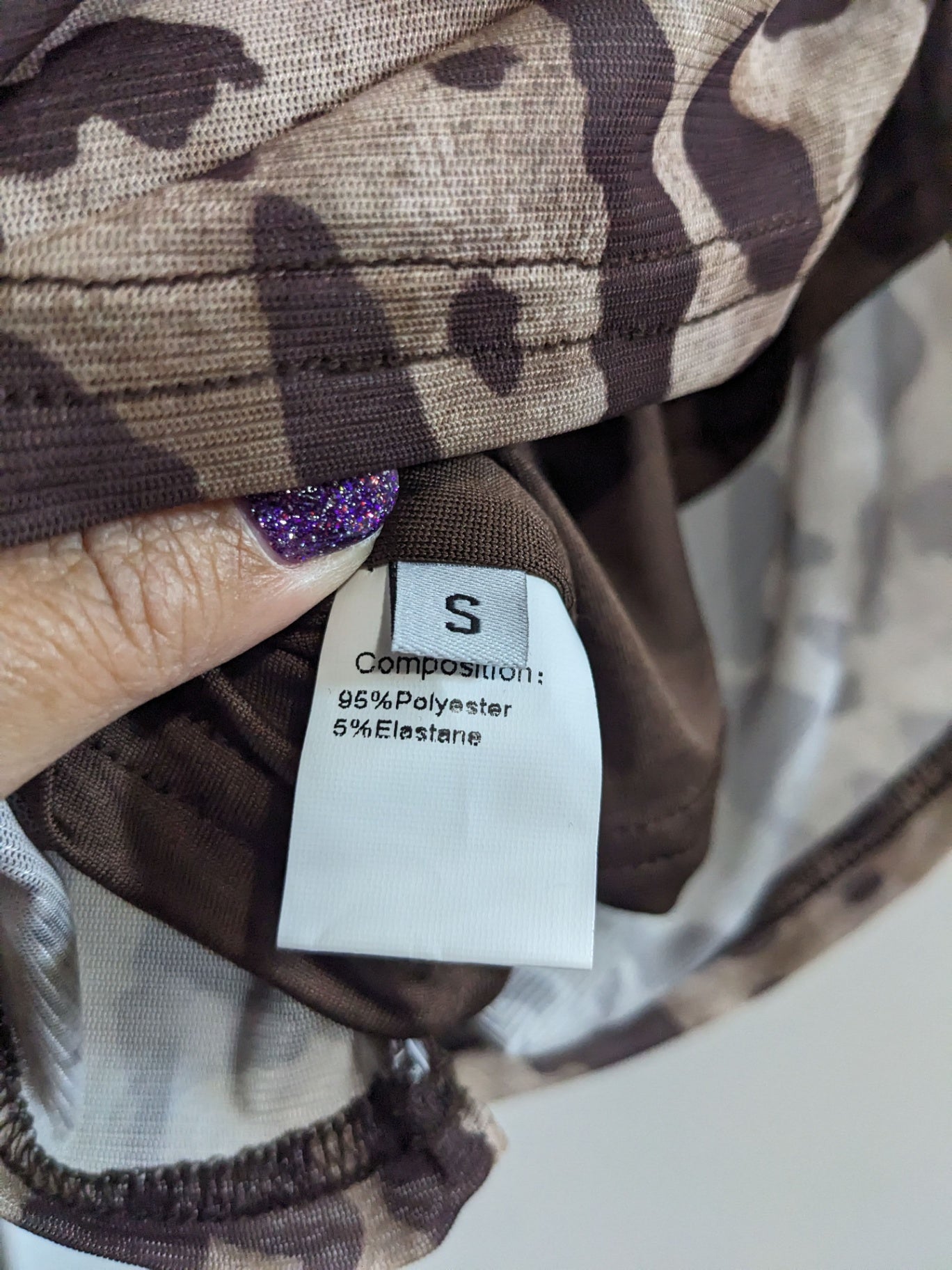 Leopard Print One Shoulder Scarf Blouse - S