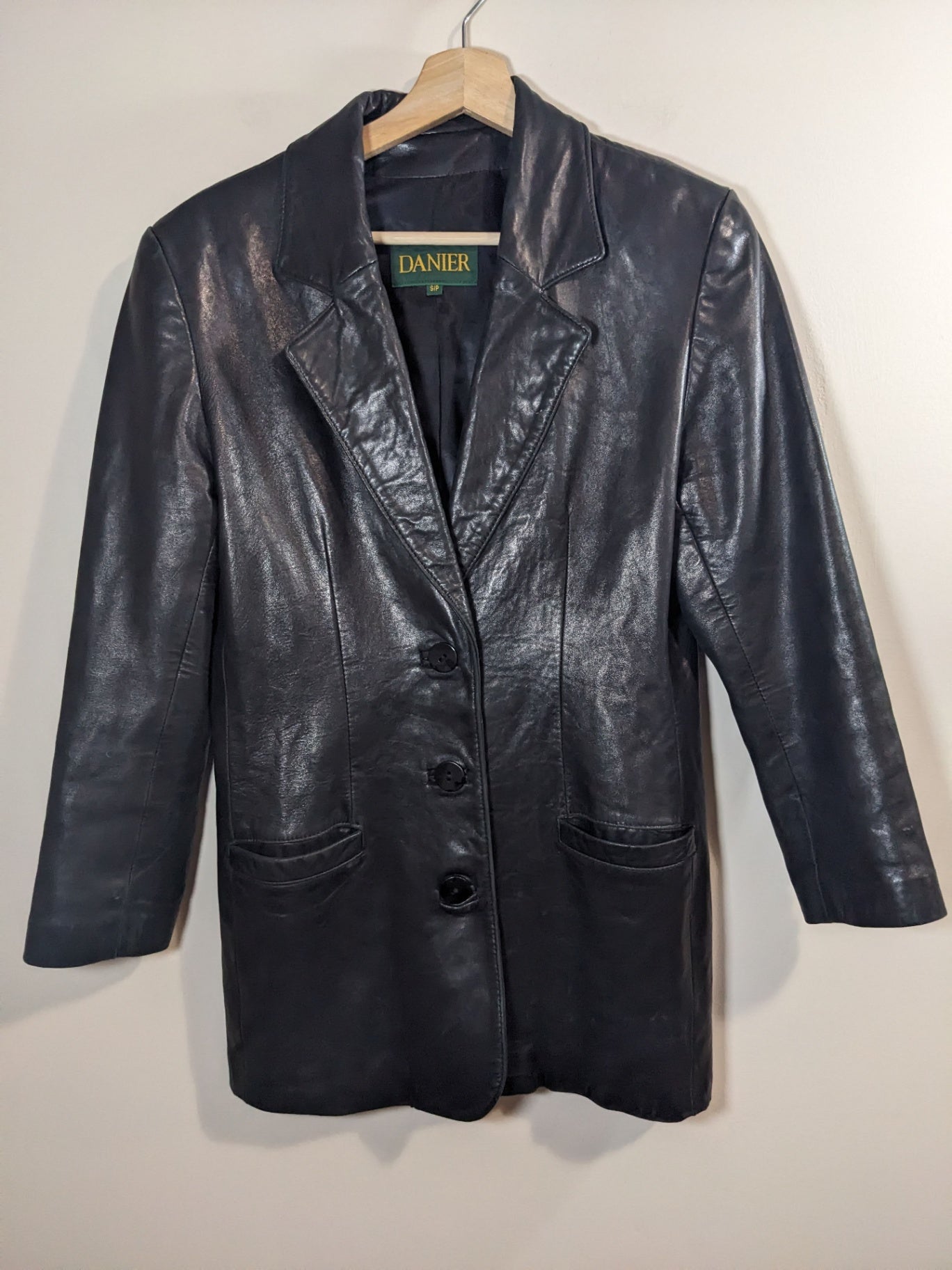 DANIER Black Leather Jacket- S