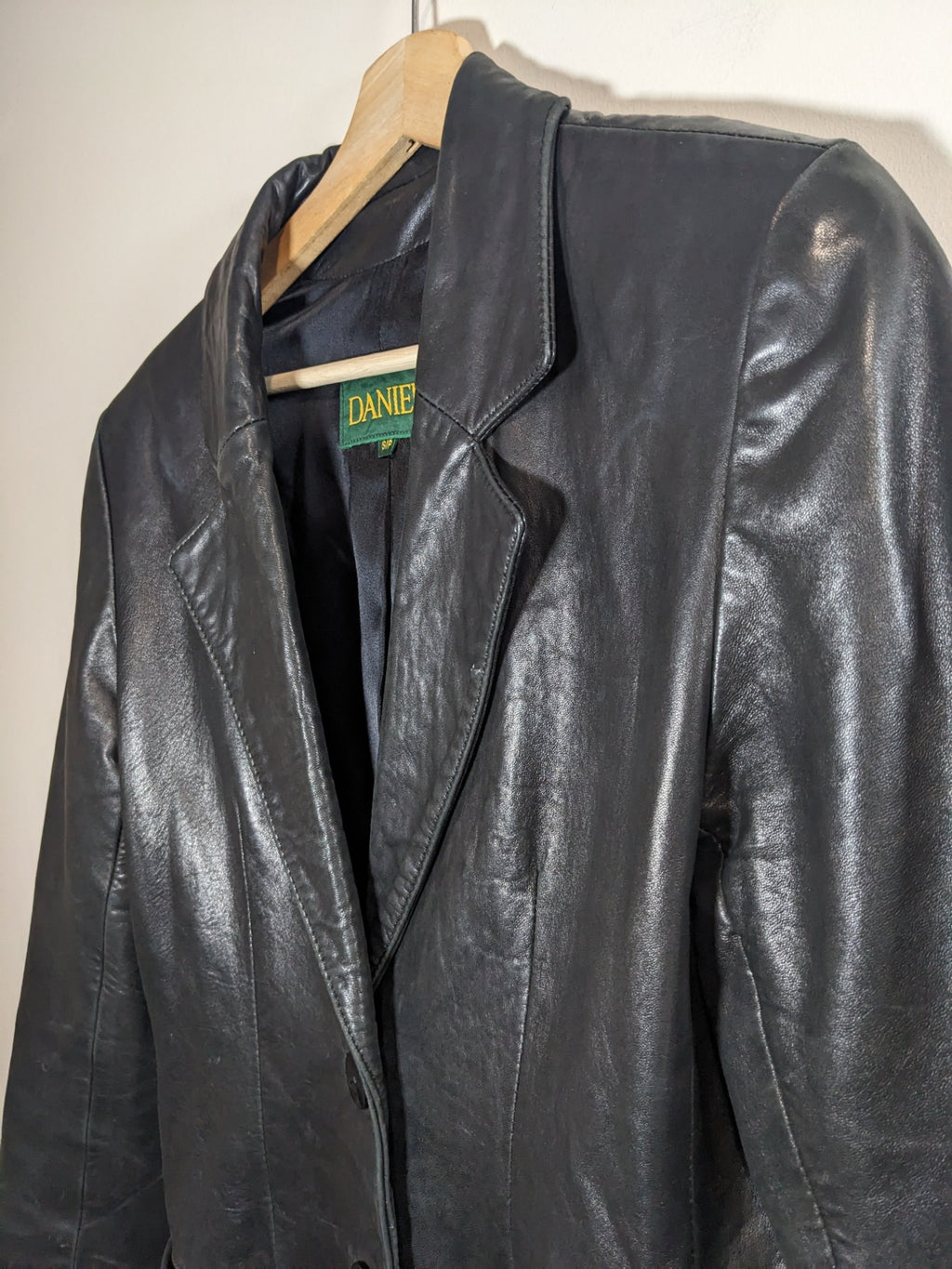 DANIER Black Leather Jacket- S