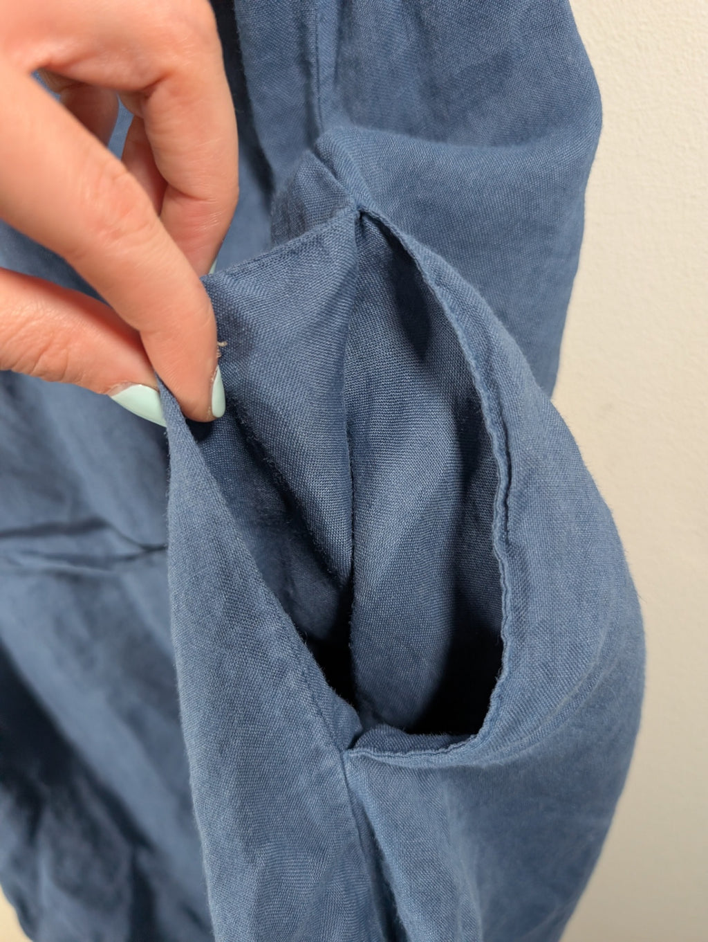 Puro lino blue linen dress - Small
