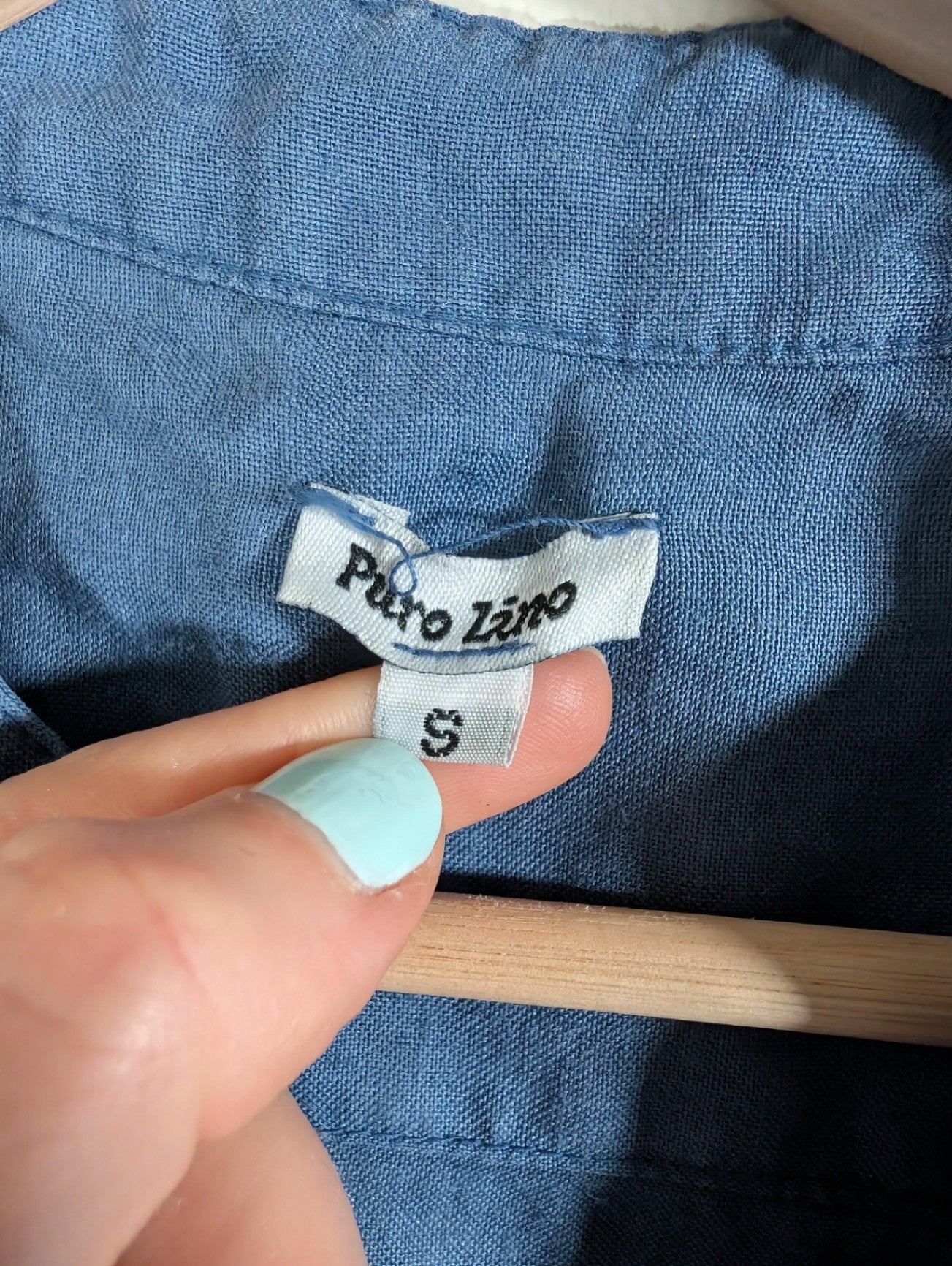 Puro lino blue linen dress - Small
