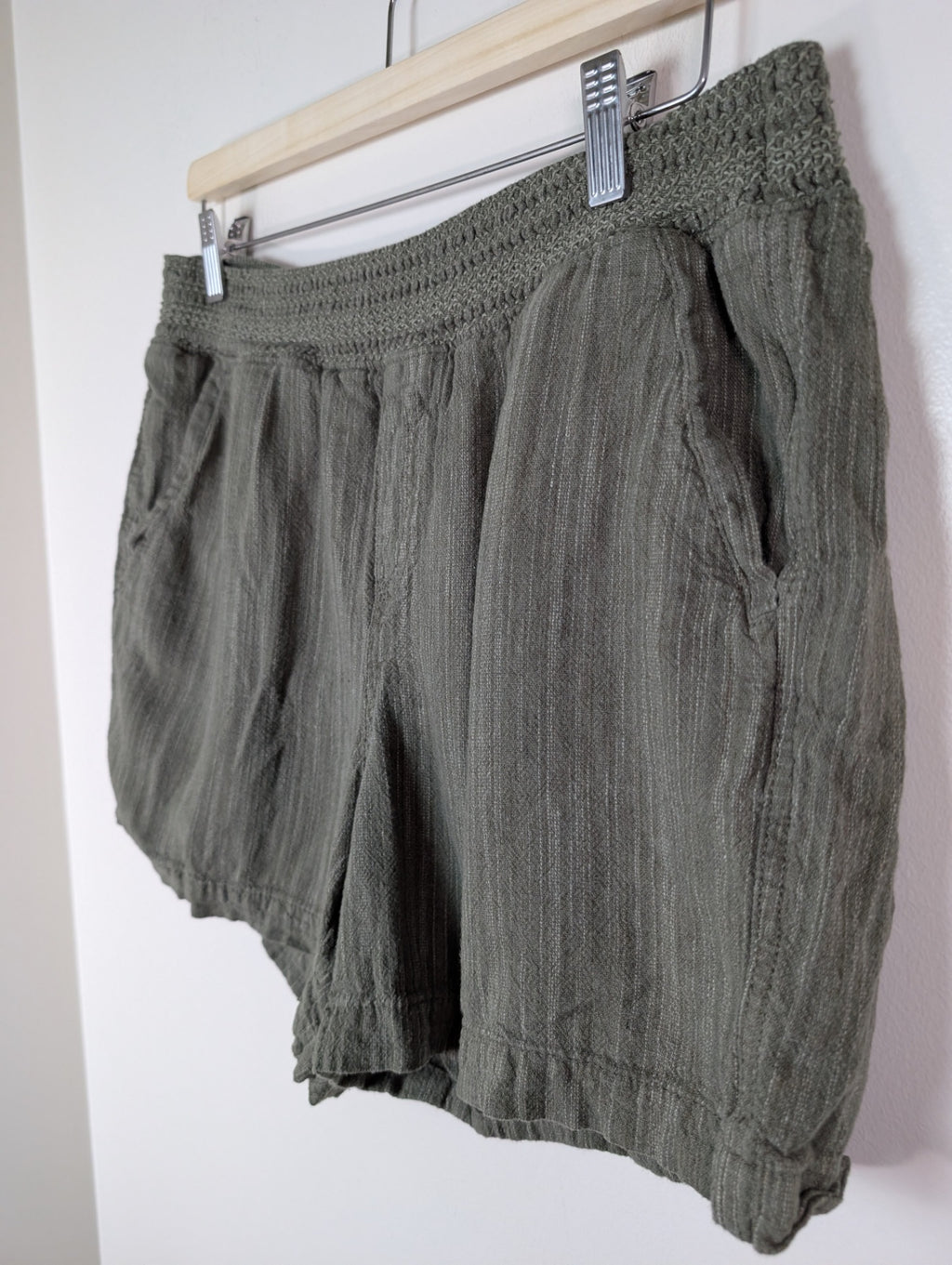 Briggs green linen shorts - Large