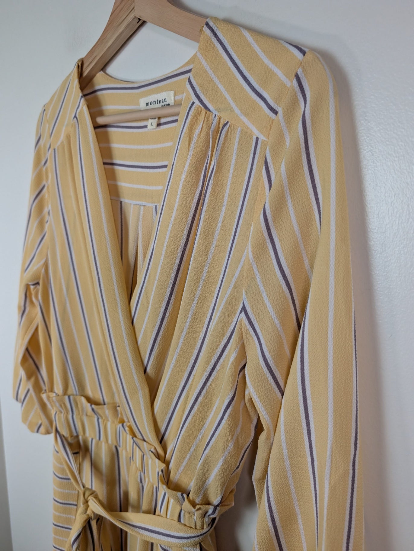 Monteau yellow striped dress - Large