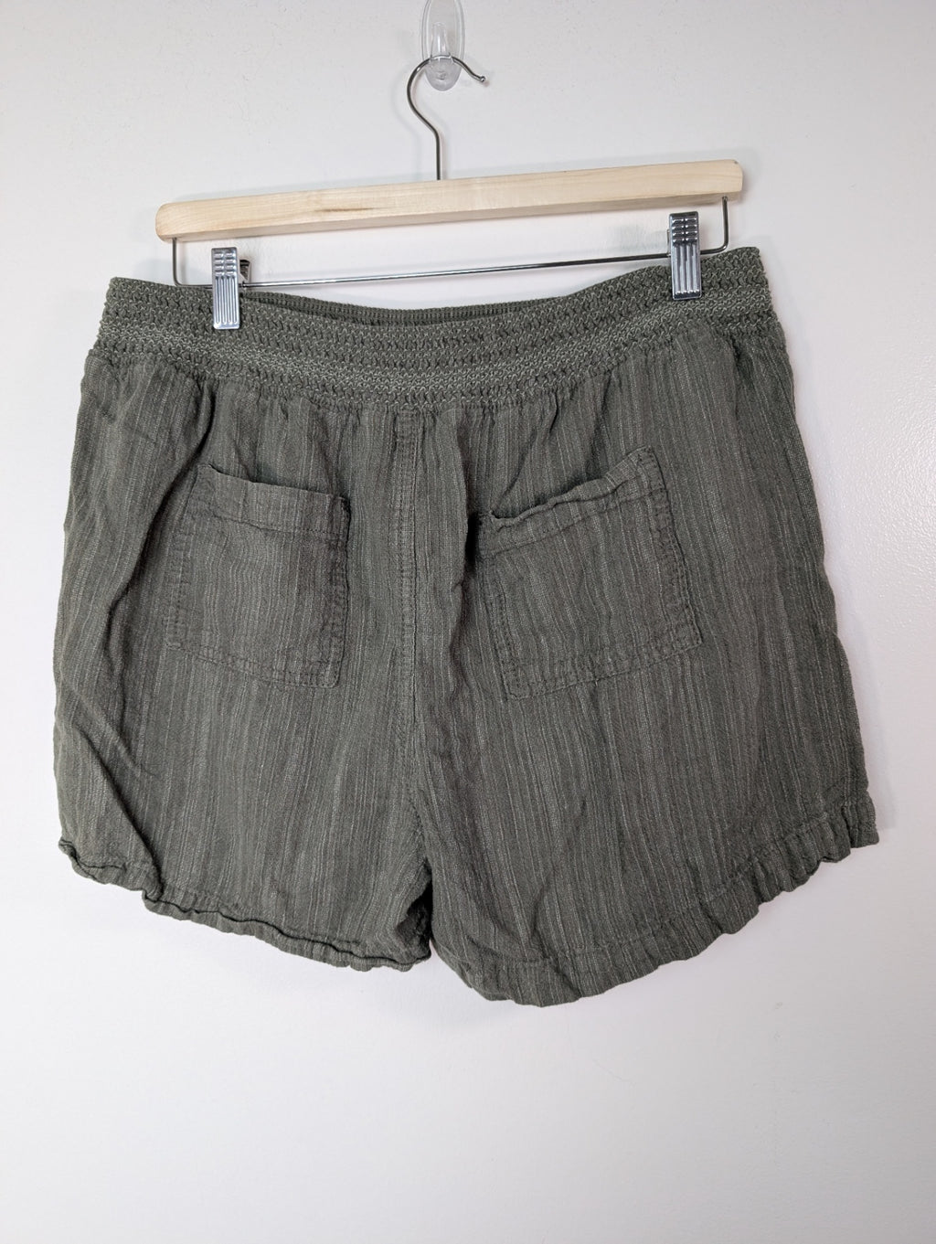 Briggs green linen shorts - Large