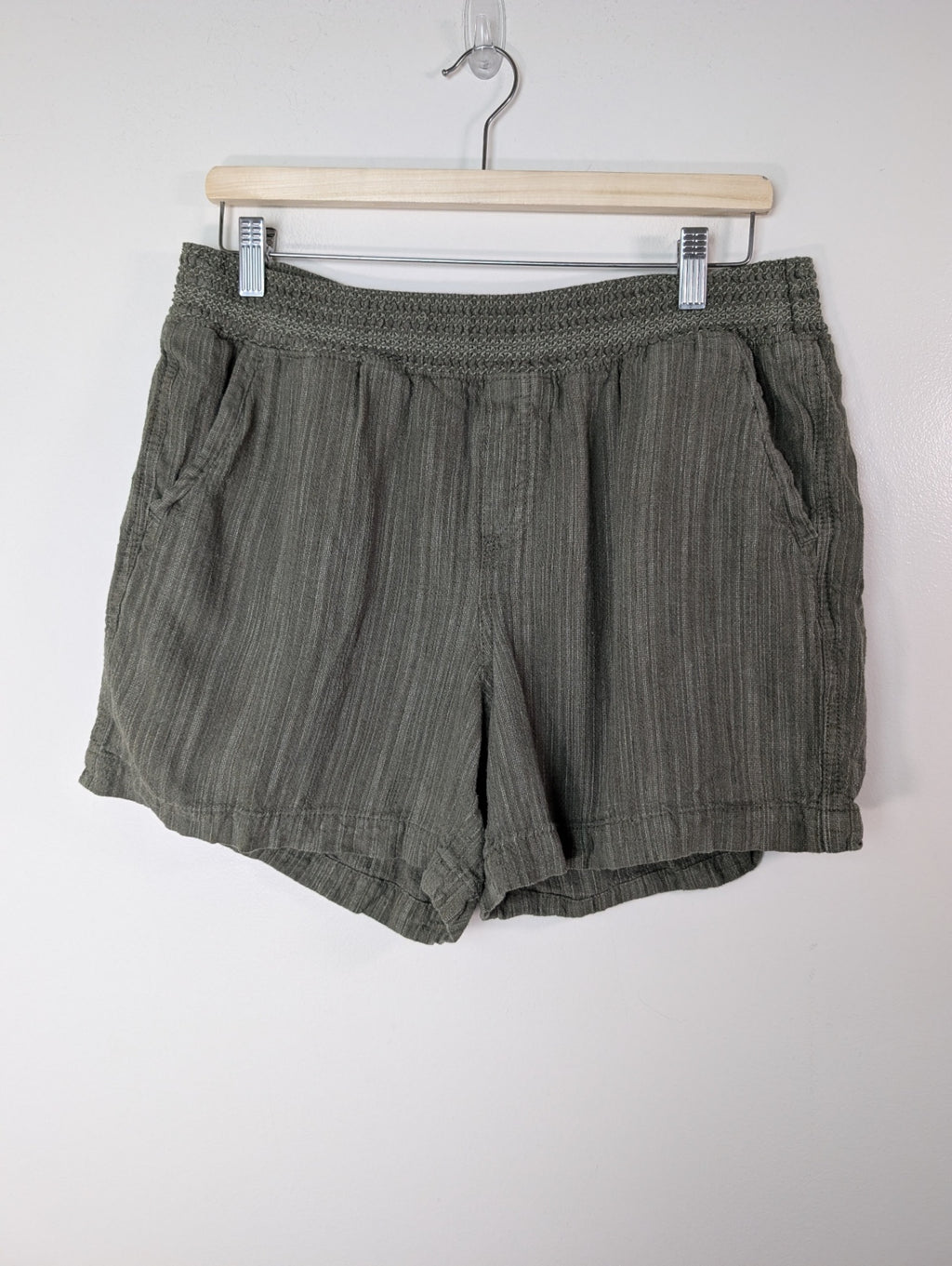 Briggs green linen shorts - Large
