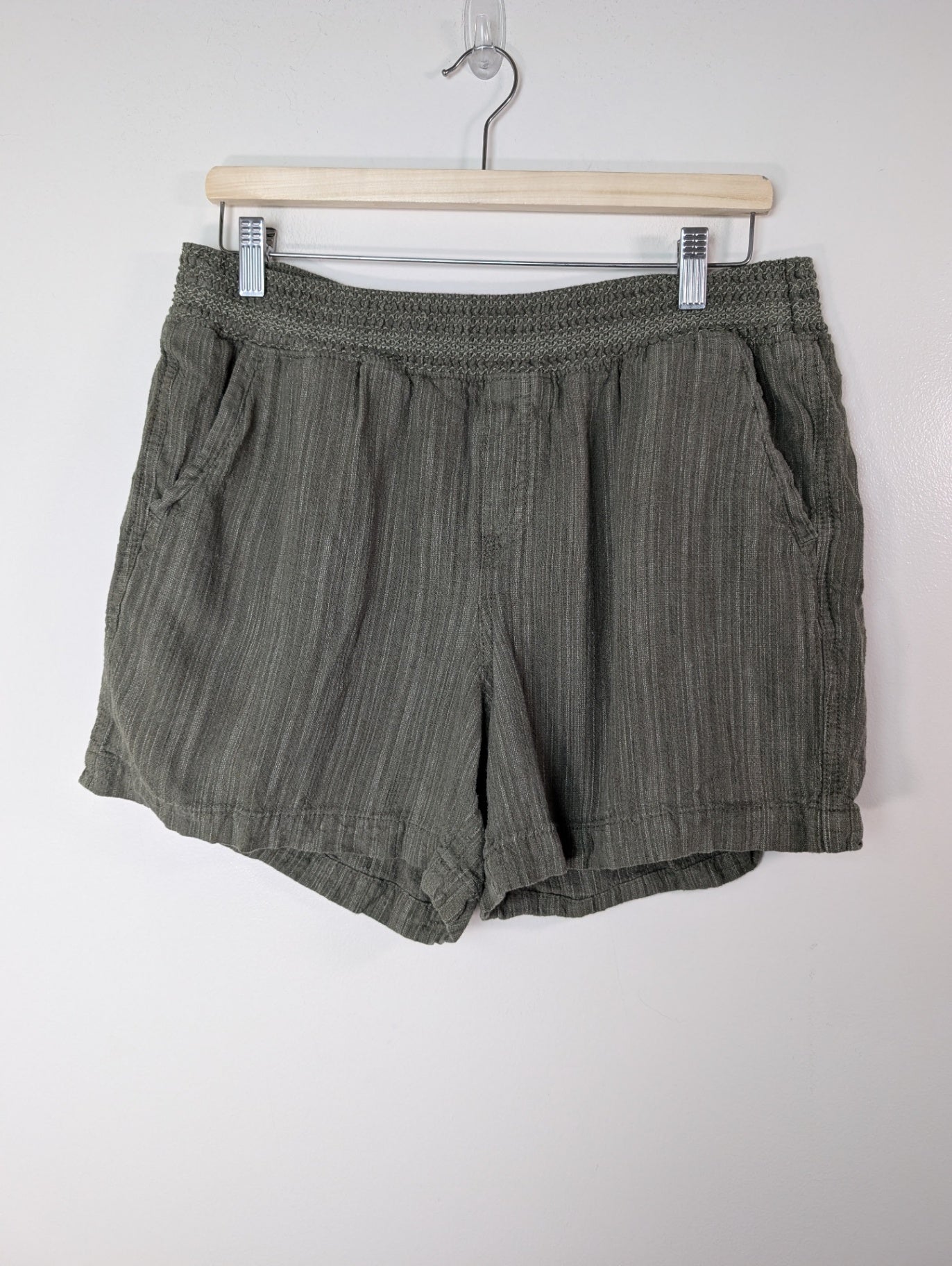 Briggs green linen shorts - Large