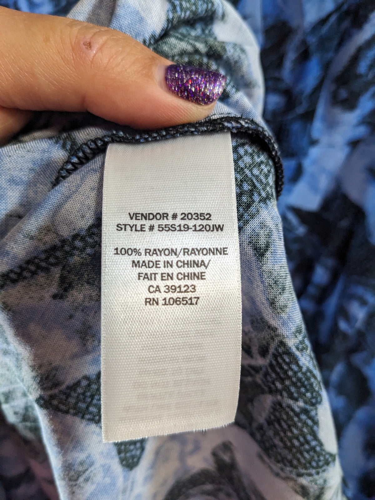 Northern Reflections Blue Floral Dress - M