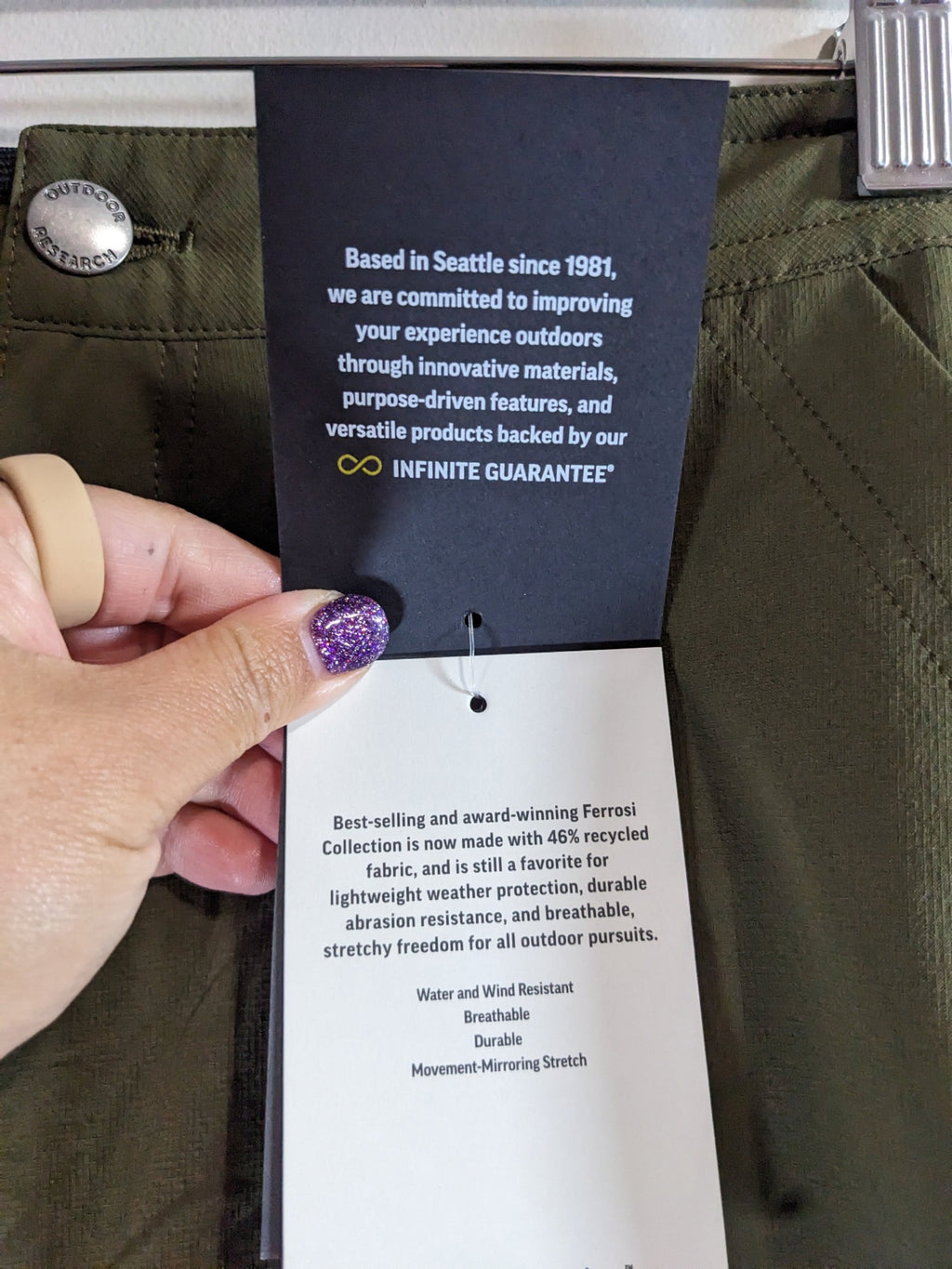 NWT Outdoor Research Olive Utility Shorts - sz 8