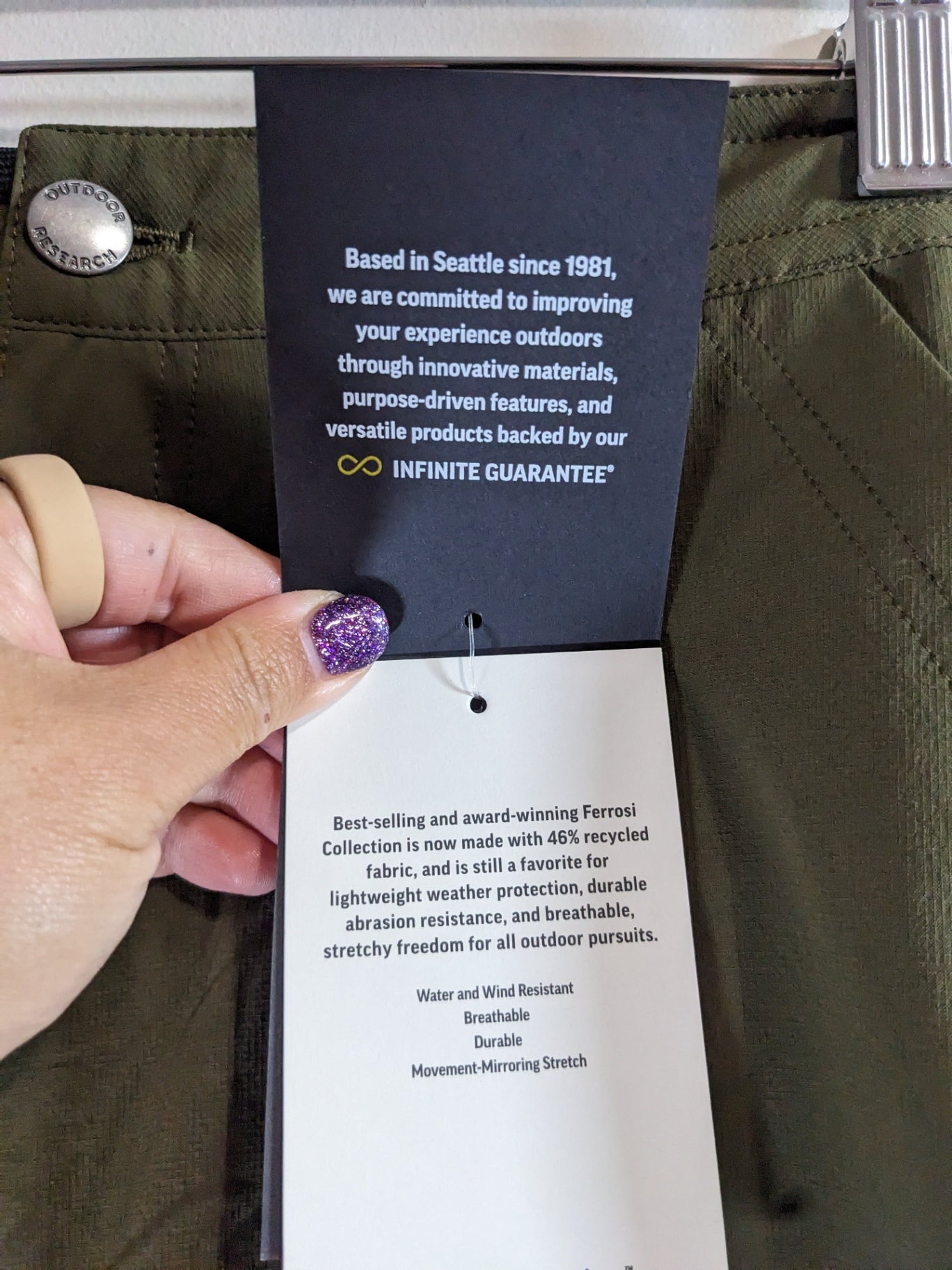 NWT Outdoor Research Olive Utility Shorts - sz 8