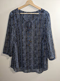 Denver Hayes Blue Pattern Blouse - L