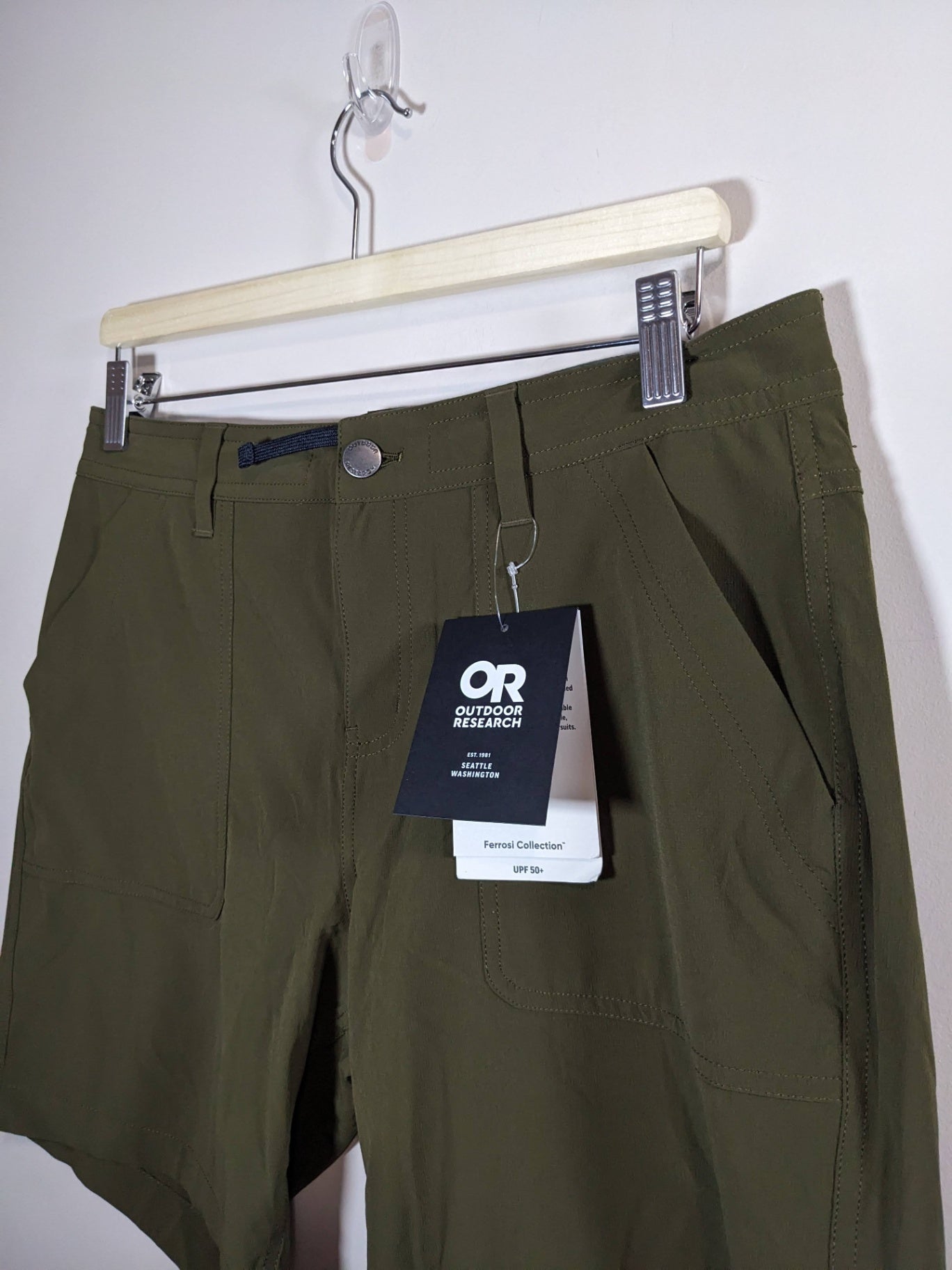 NWT Outdoor Research Olive Utility Shorts - sz 8