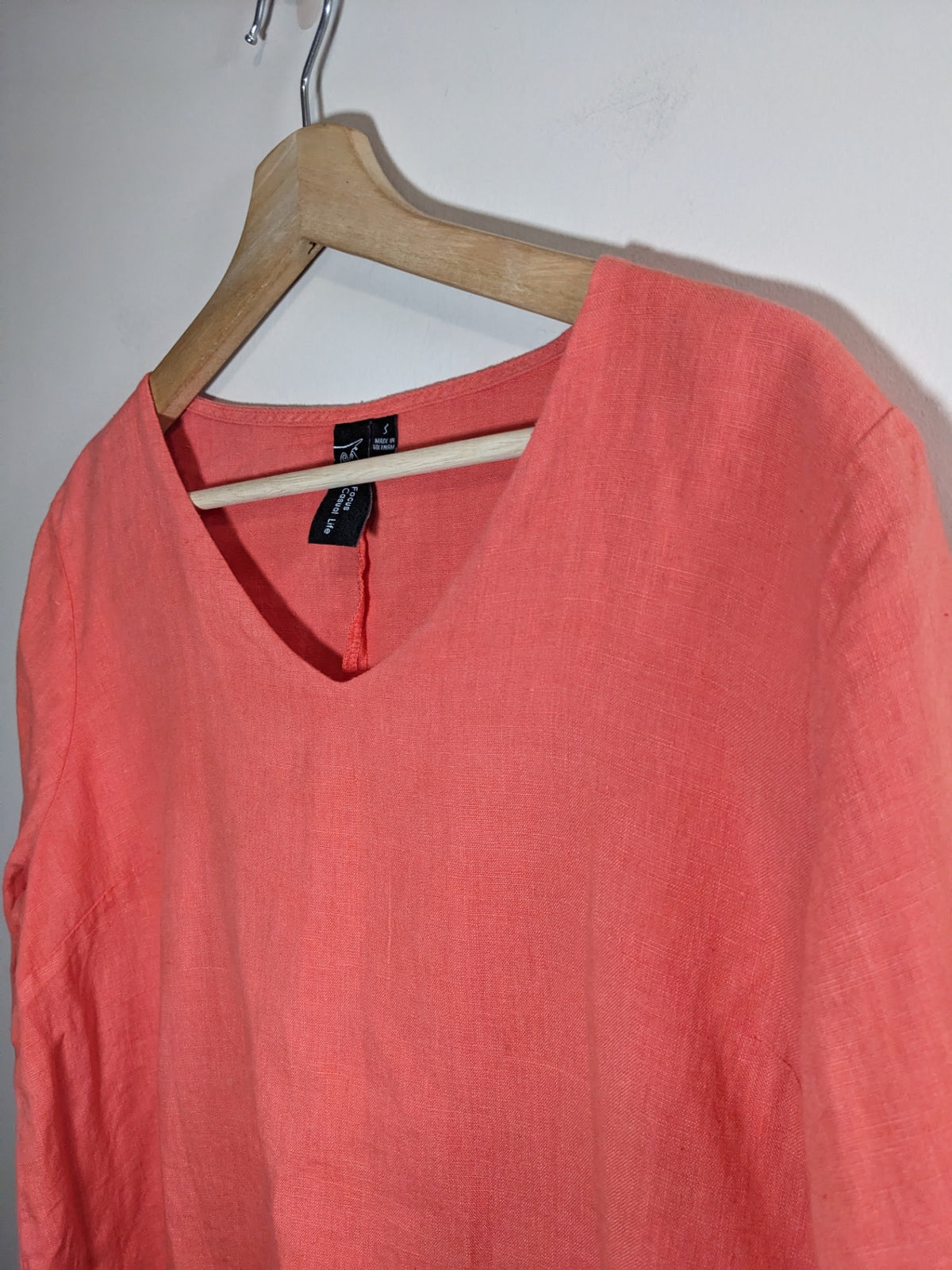 Focus Casual Life Coral Linen Shirt - S