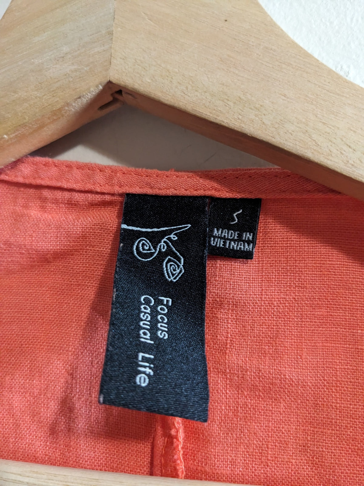 Focus Casual Life Coral Linen Shirt - S