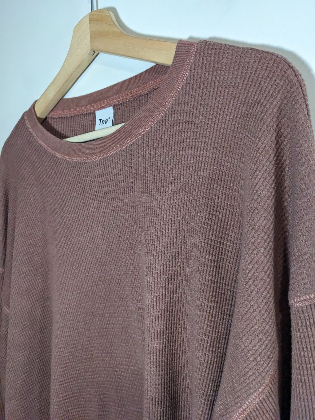 Tna Crop Waffle Knit Long Sleeve - L