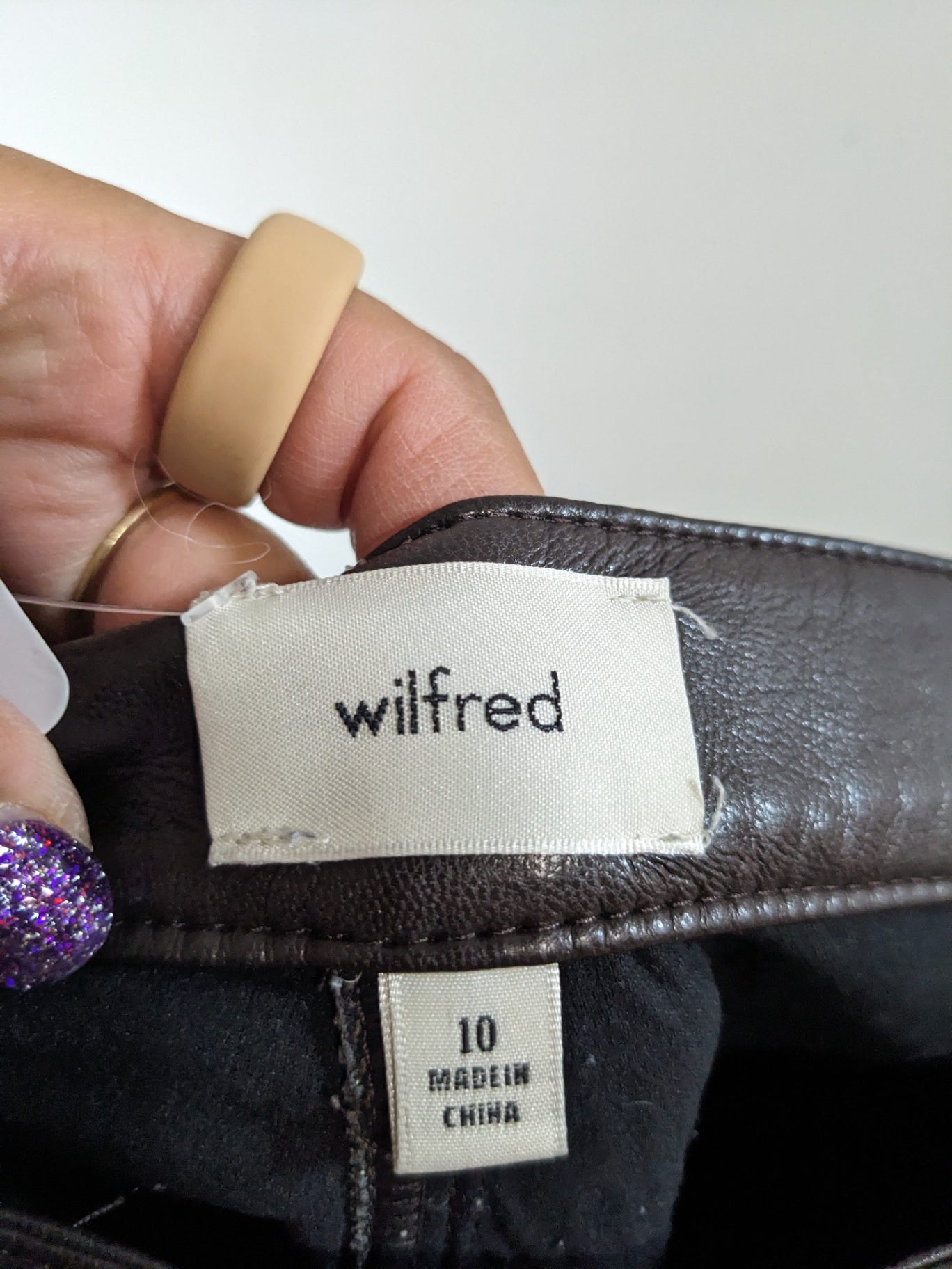 Wilfred Leather Brown Pants - sz 10