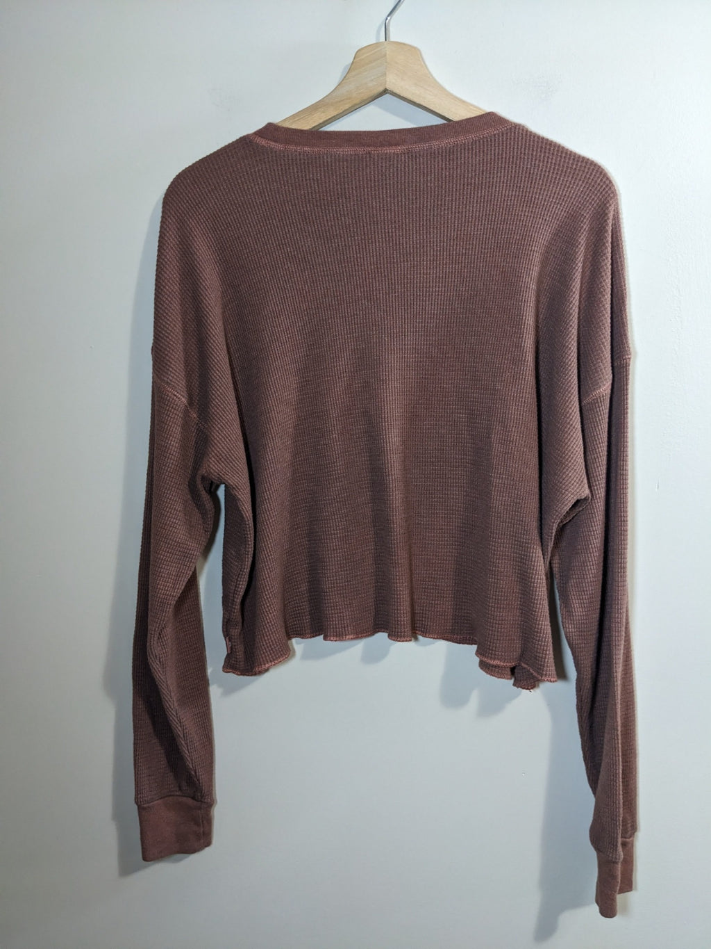 Tna Crop Waffle Knit Long Sleeve - L
