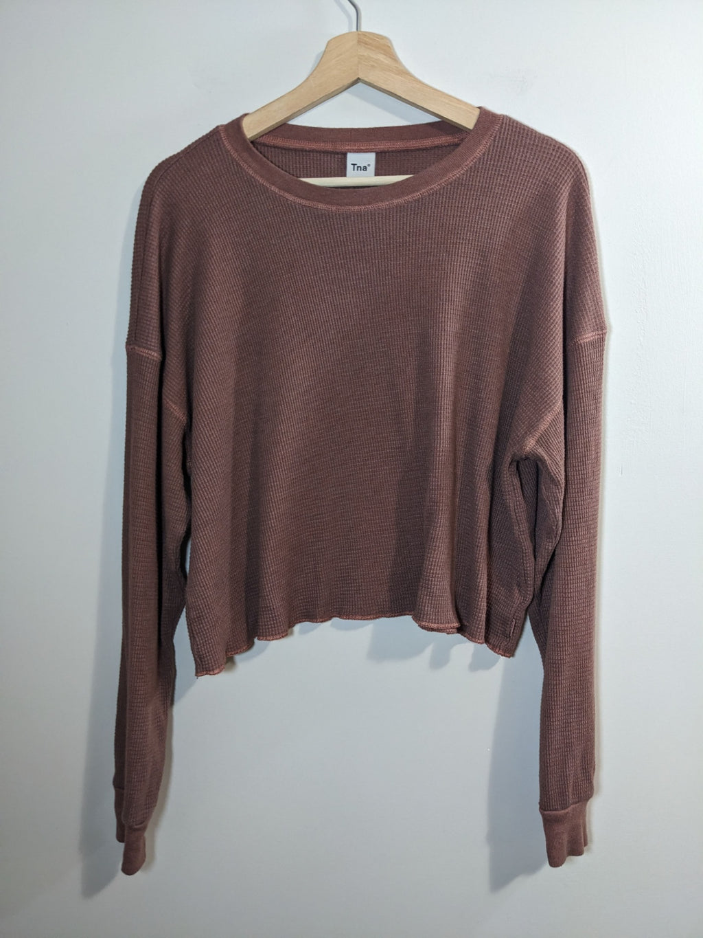 Tna Crop Waffle Knit Long Sleeve - L