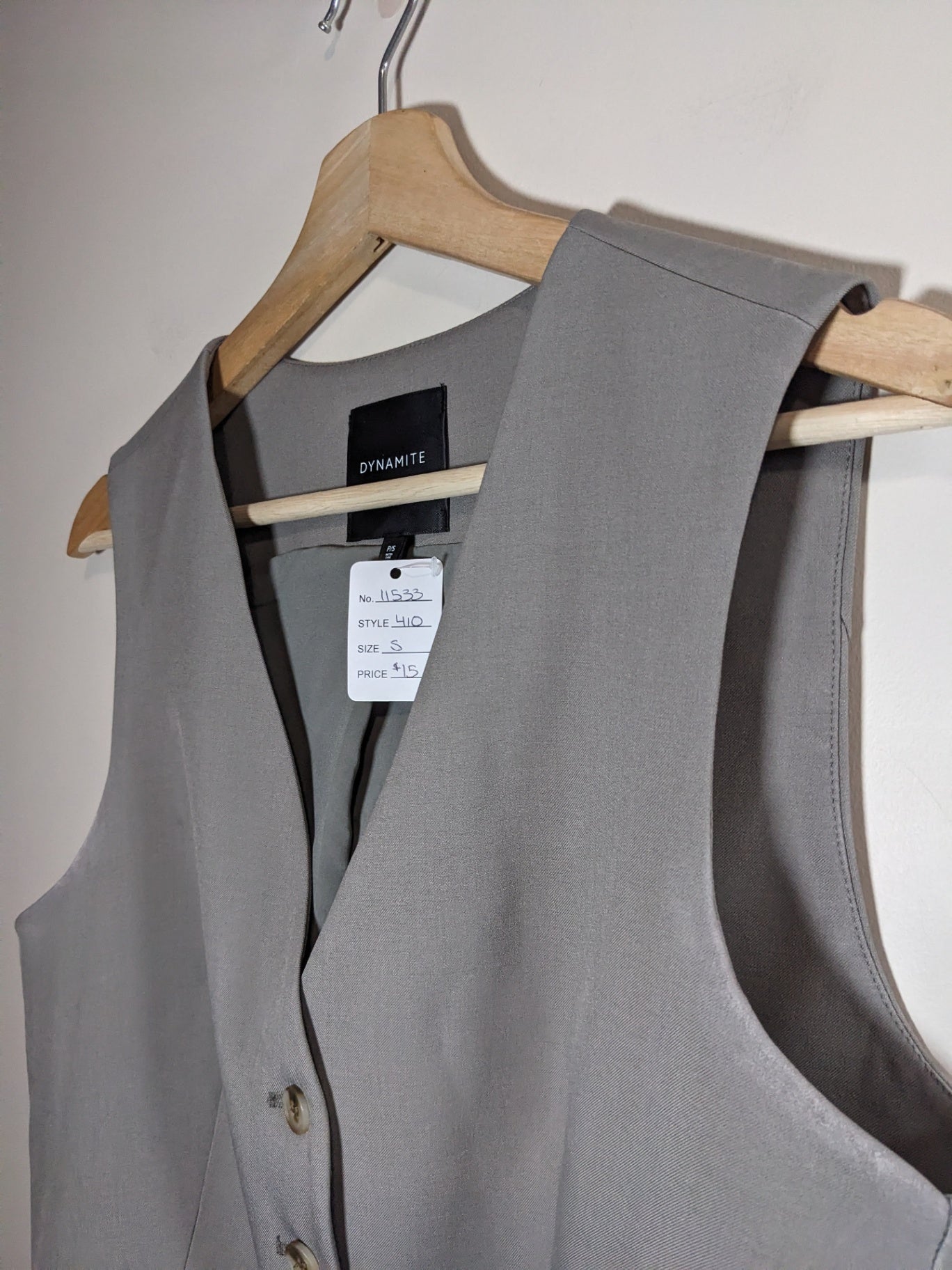 Dynamite Grey Vest - S