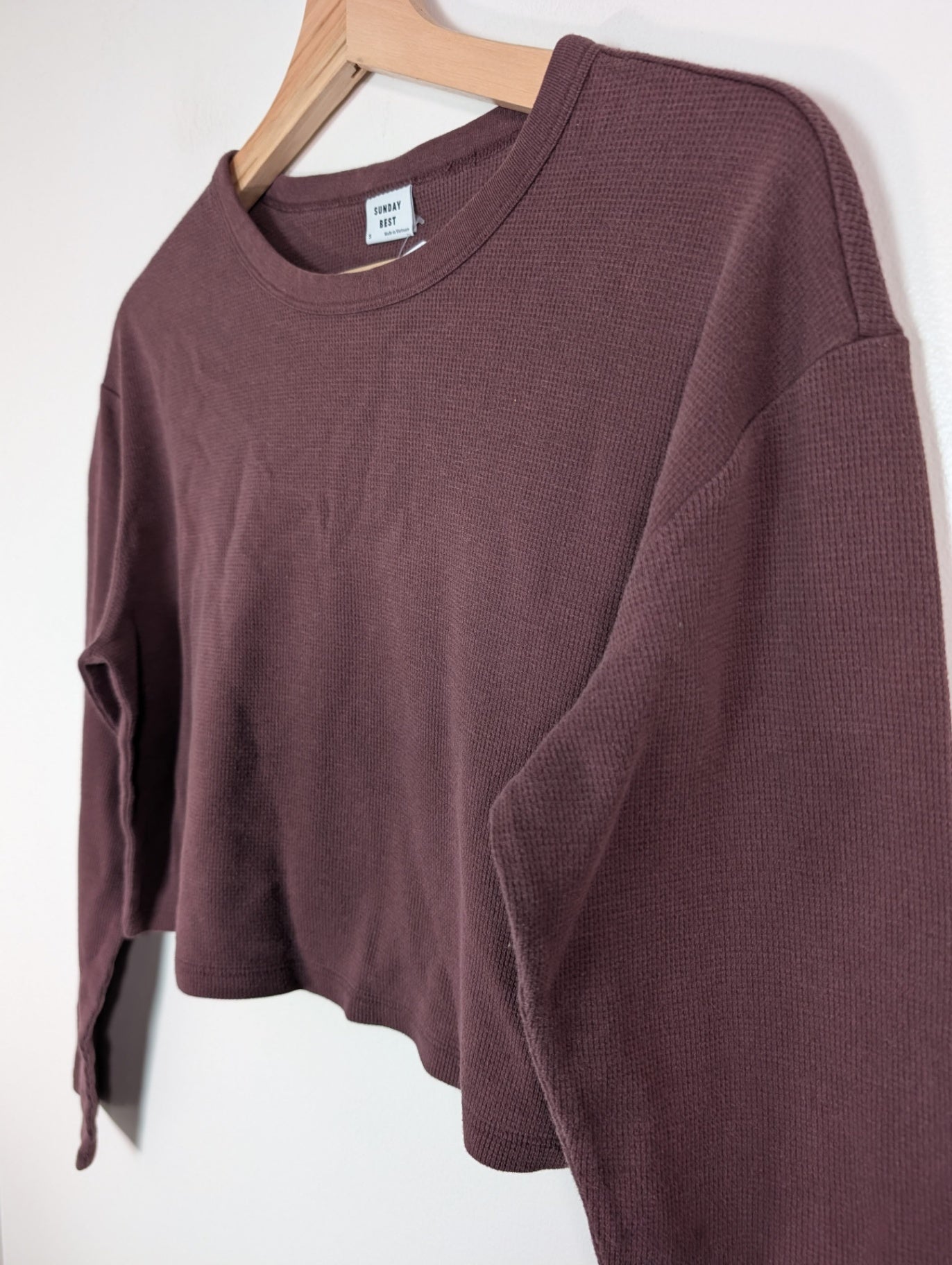 Sunday Best waffle crop long sleeve - S