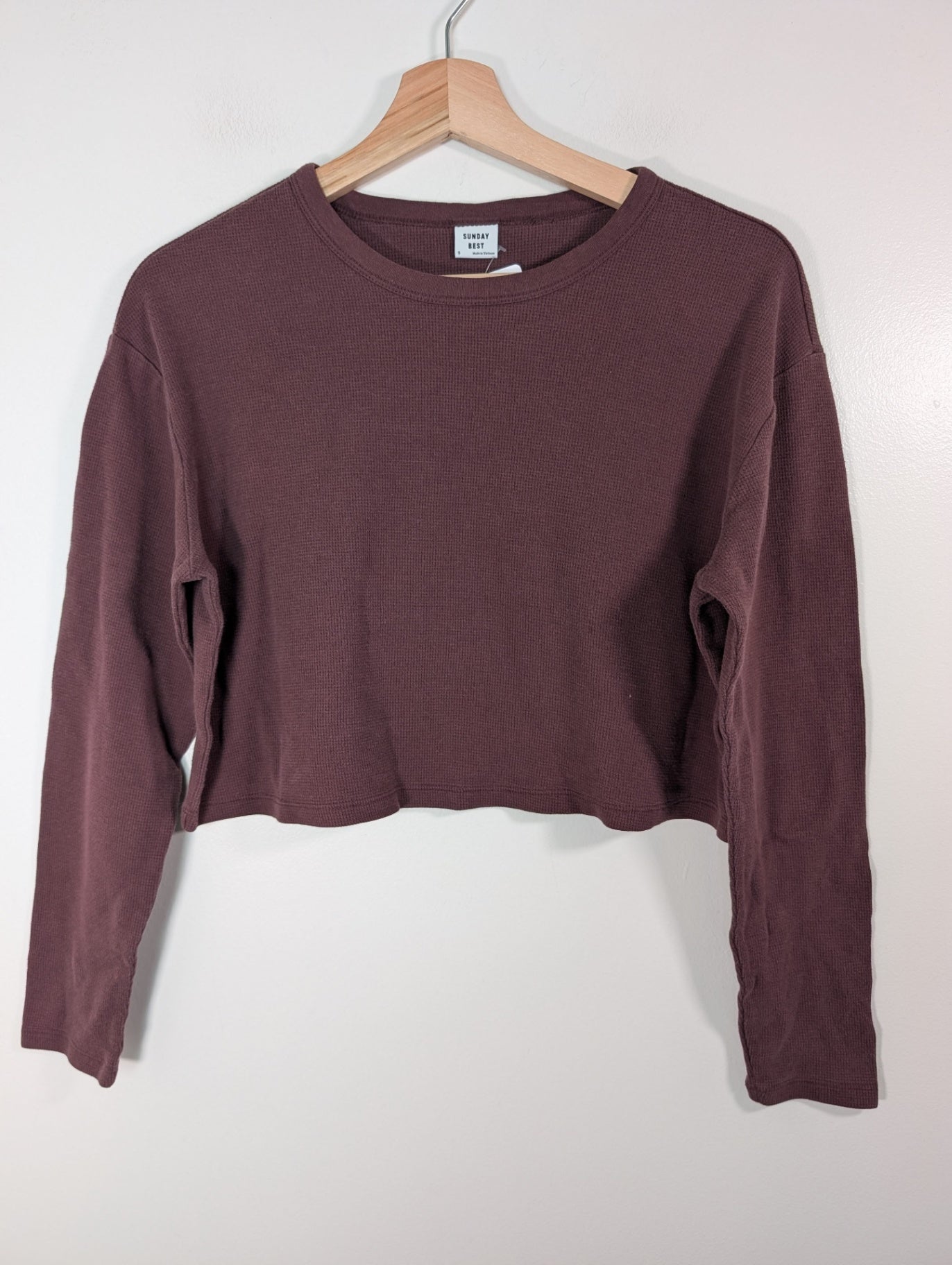 Sunday Best waffle crop long sleeve - S
