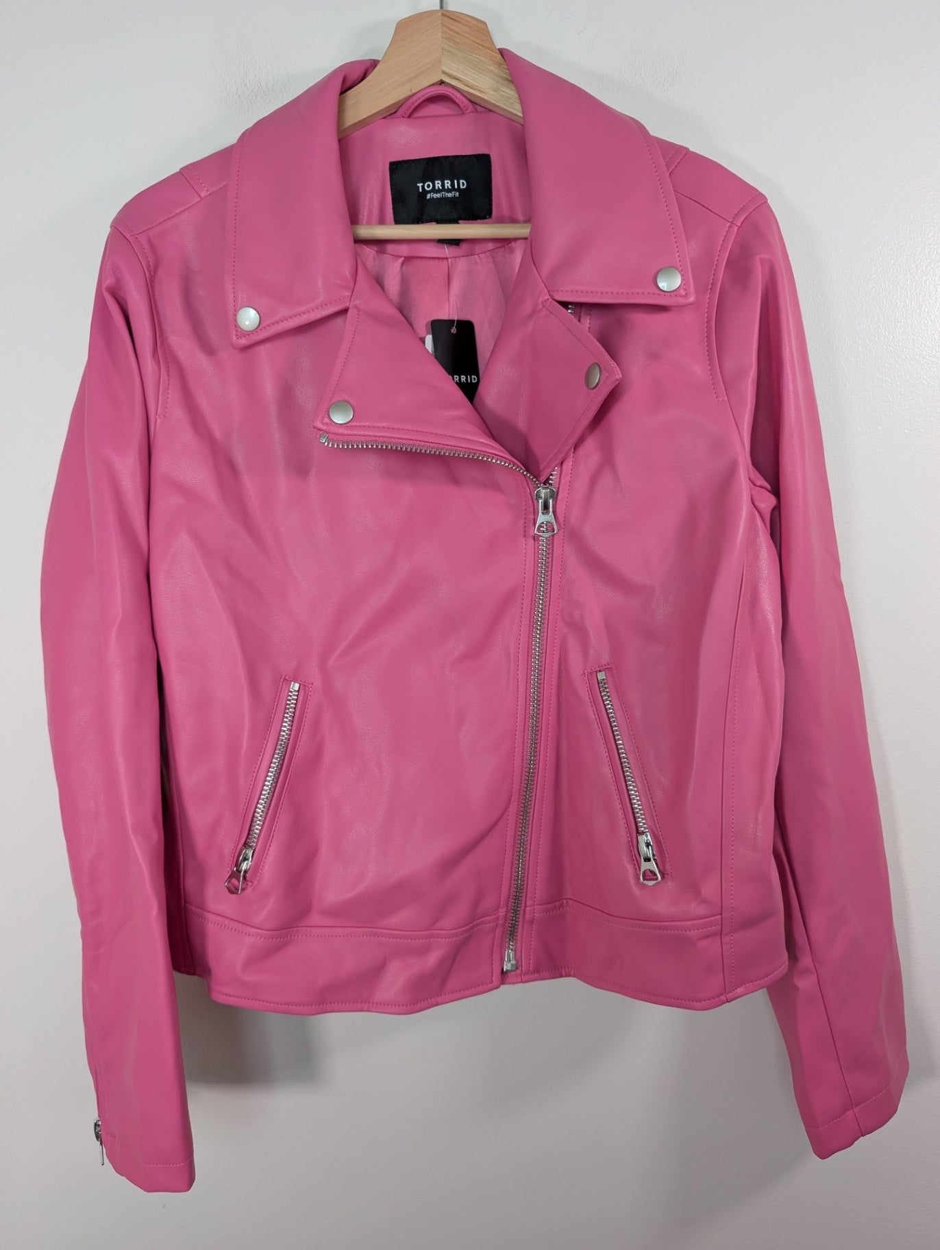 NWT Torrid pink faux leather moto jacket - 1X