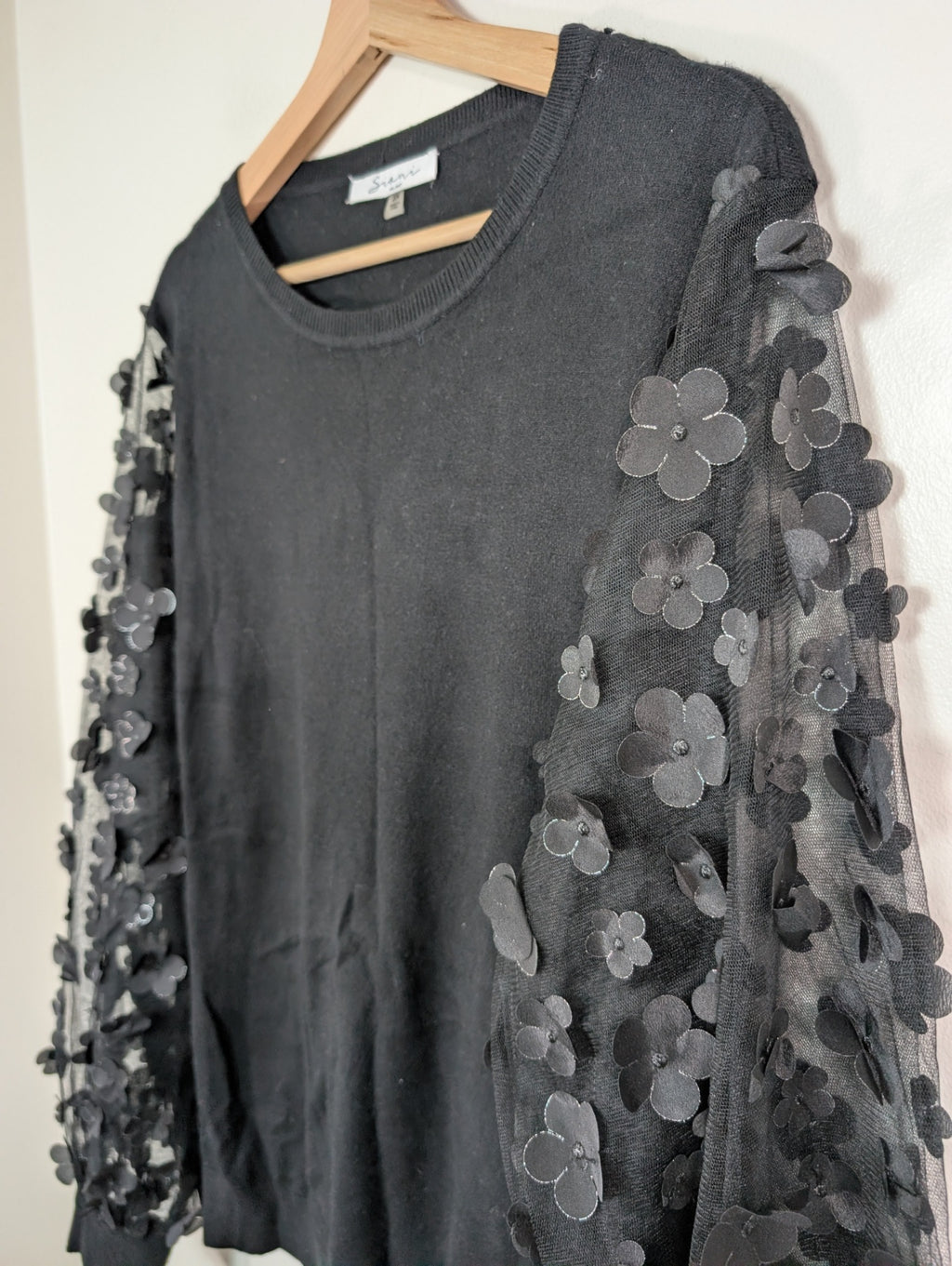 Siani flower sleeve sweater - 2XL