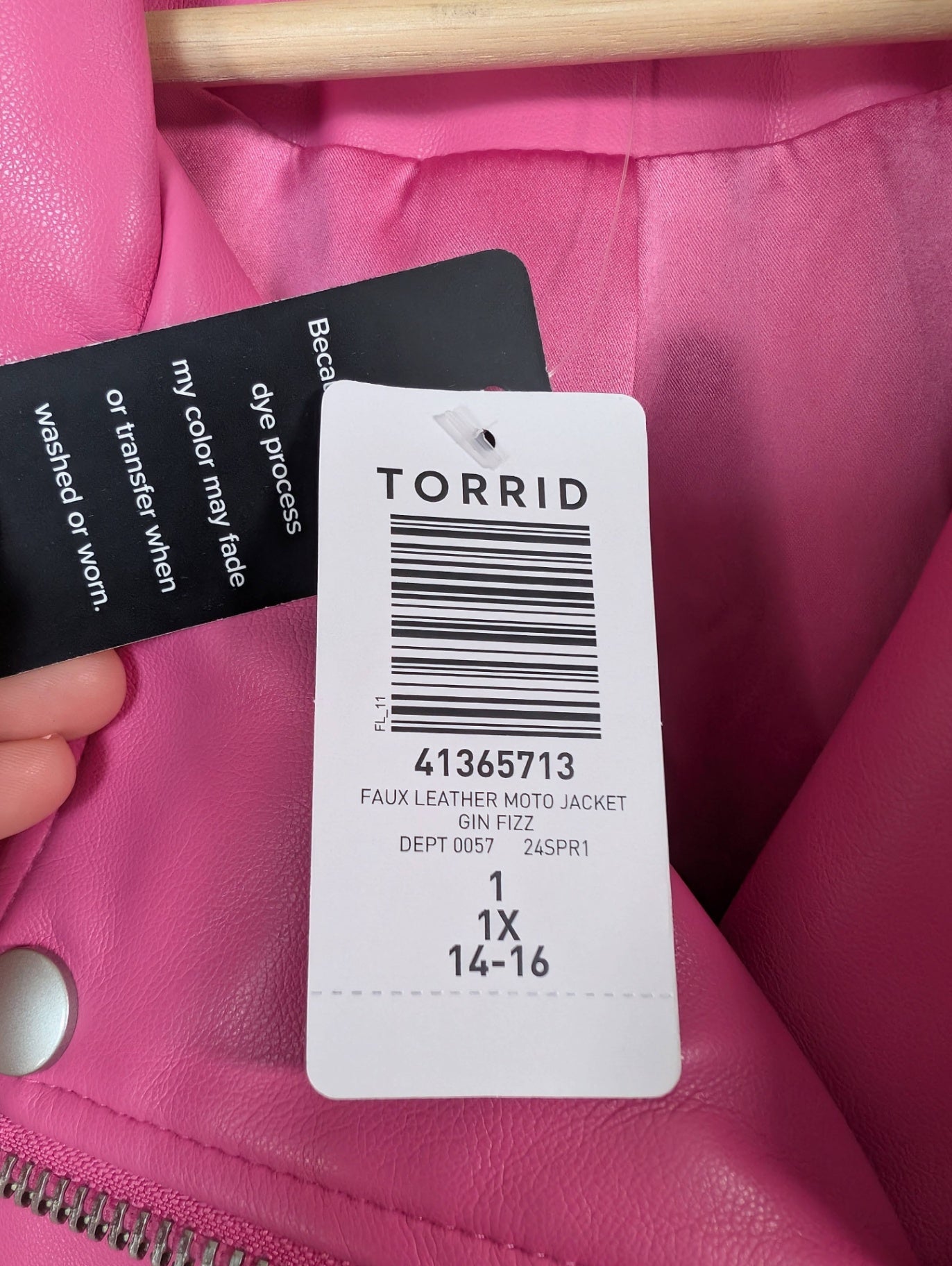 NWT Torrid pink faux leather moto jacket - 1X
