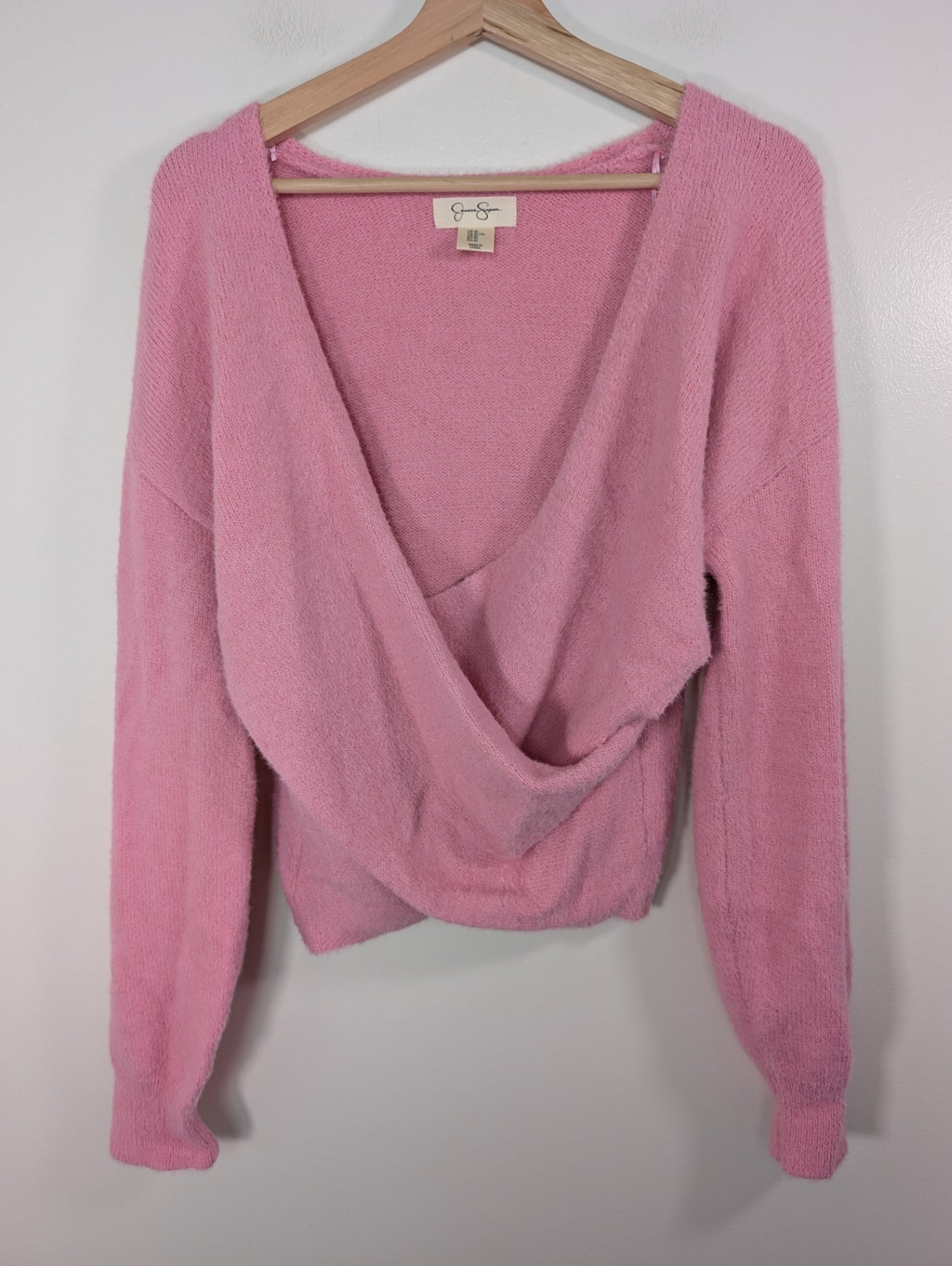Jessica Simpson pink faux wrap sweater - XL