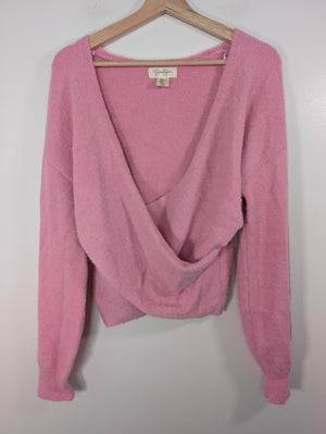 Jessica Simpson pink faux wrap sweater - XL