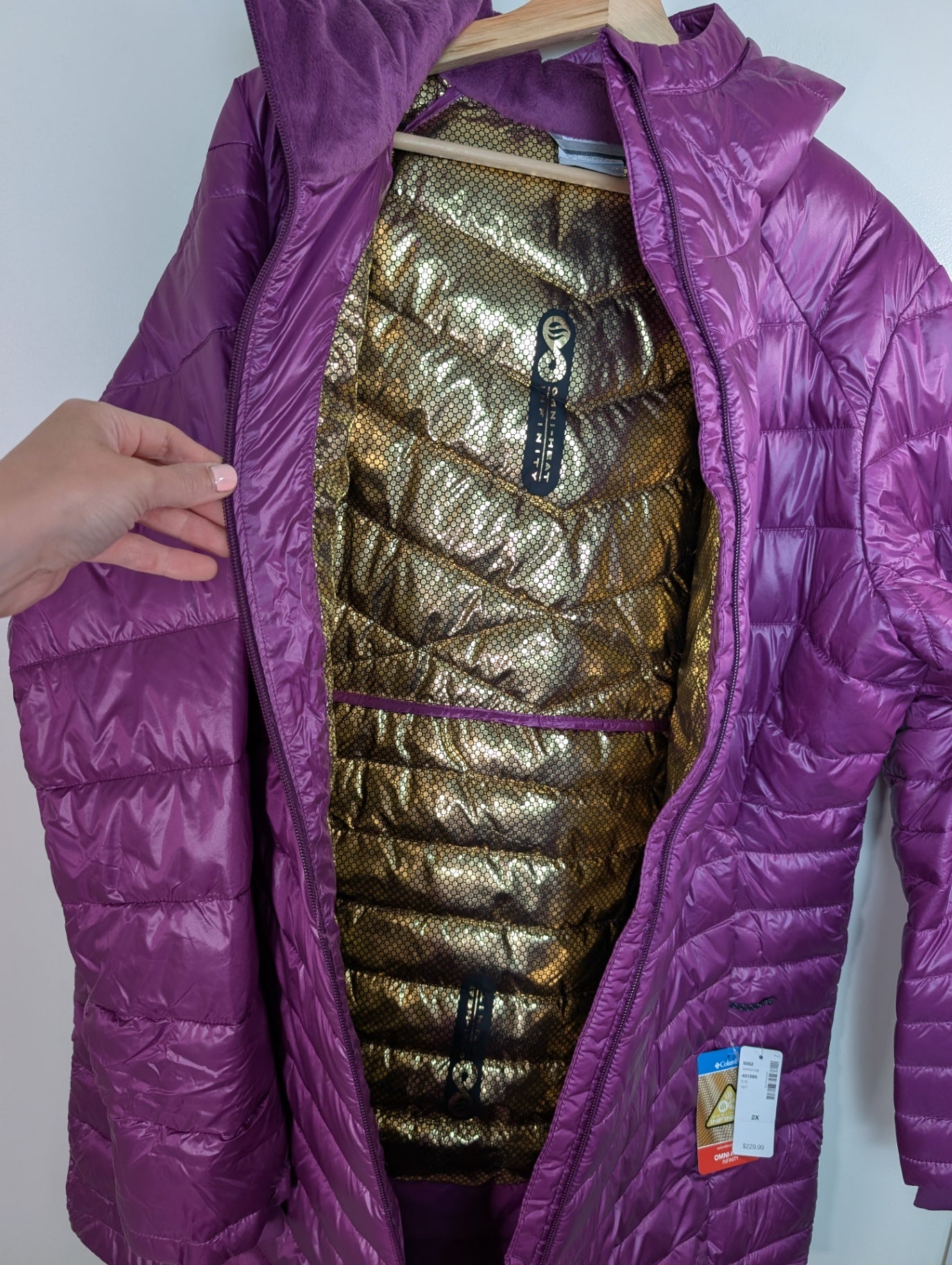 NWT Columbia metallic purple puffer - 2XL