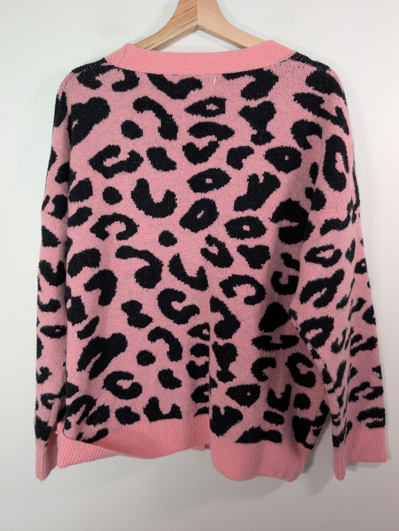 Dreamers pink leopard cardigan - M/L
