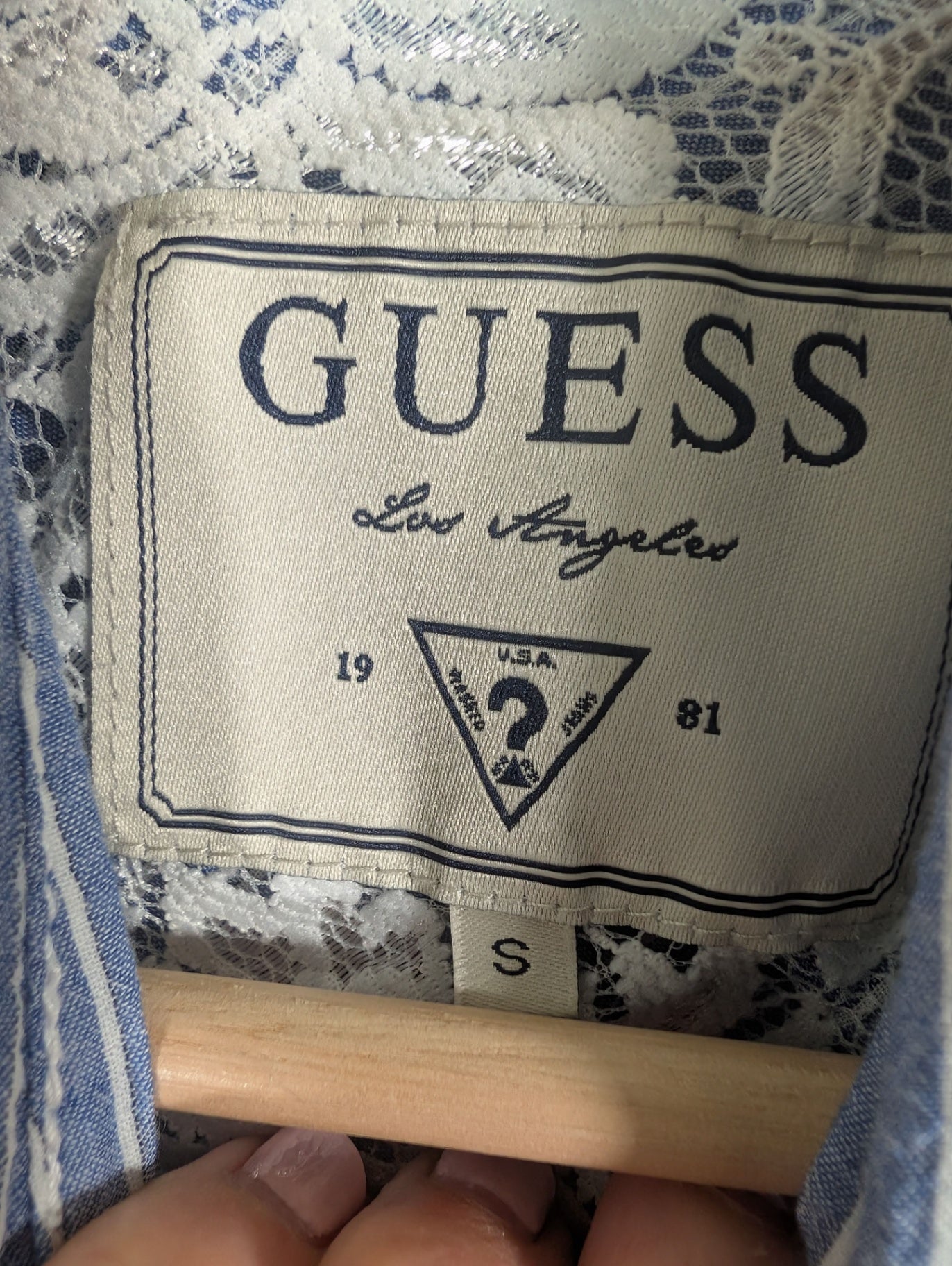Guess snap striped long sleeve - S