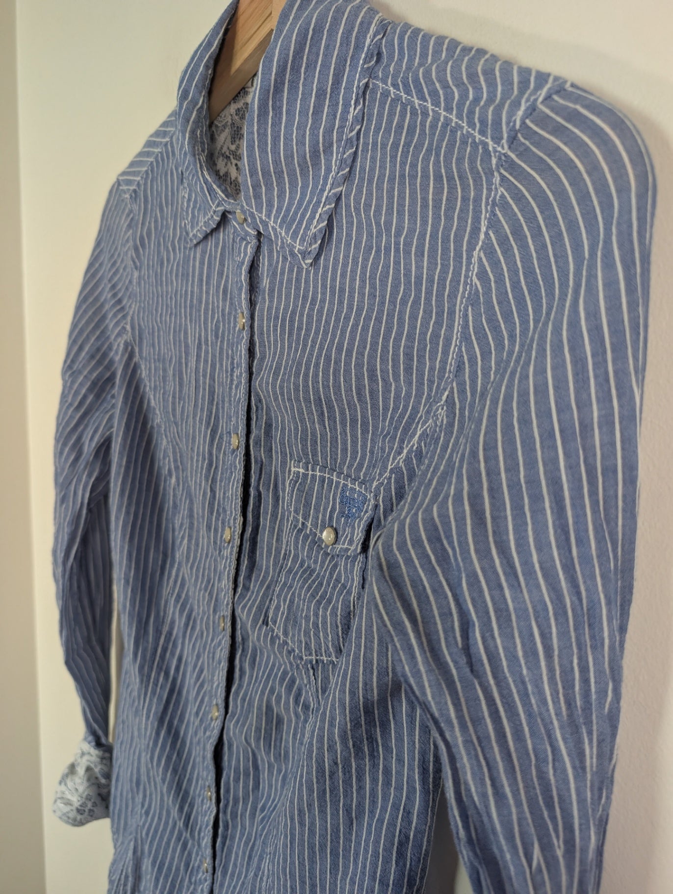 Guess snap striped long sleeve - S