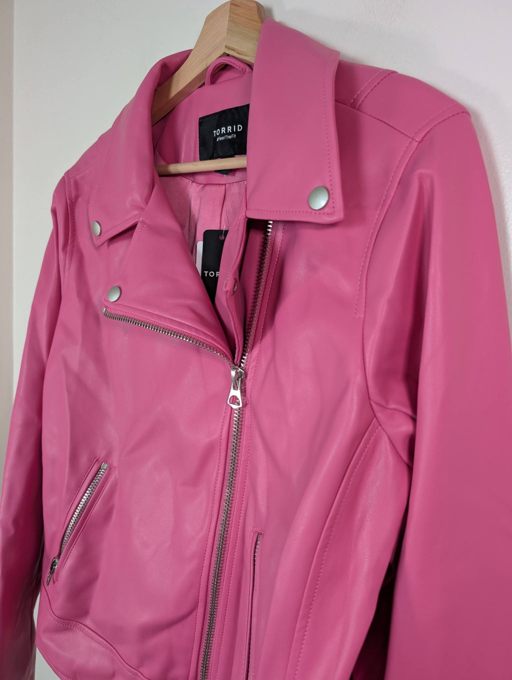 NWT Torrid pink faux leather moto jacket - 1X