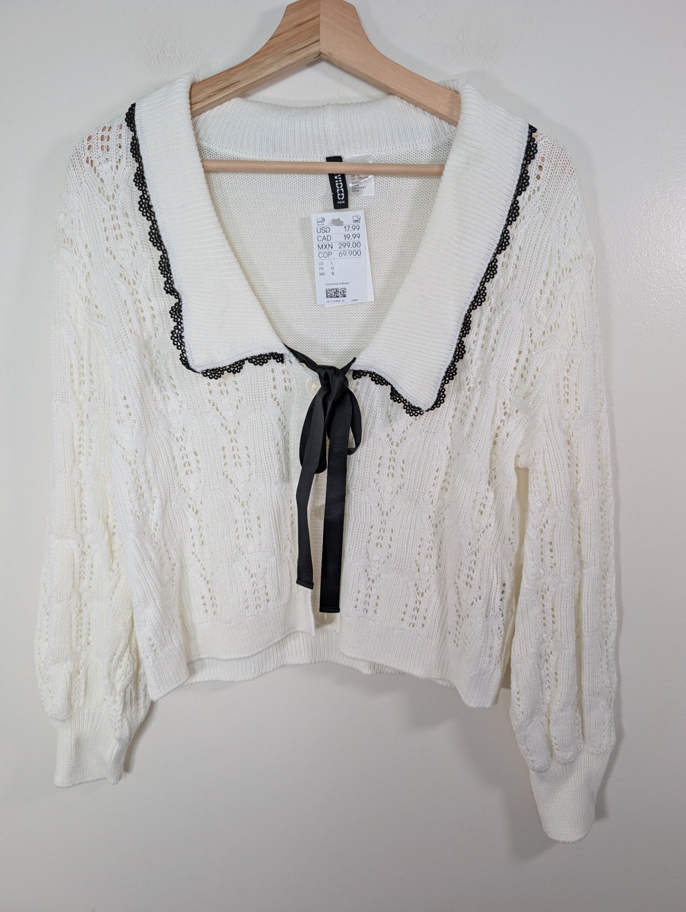 NWT H&M bow cardigan - Large